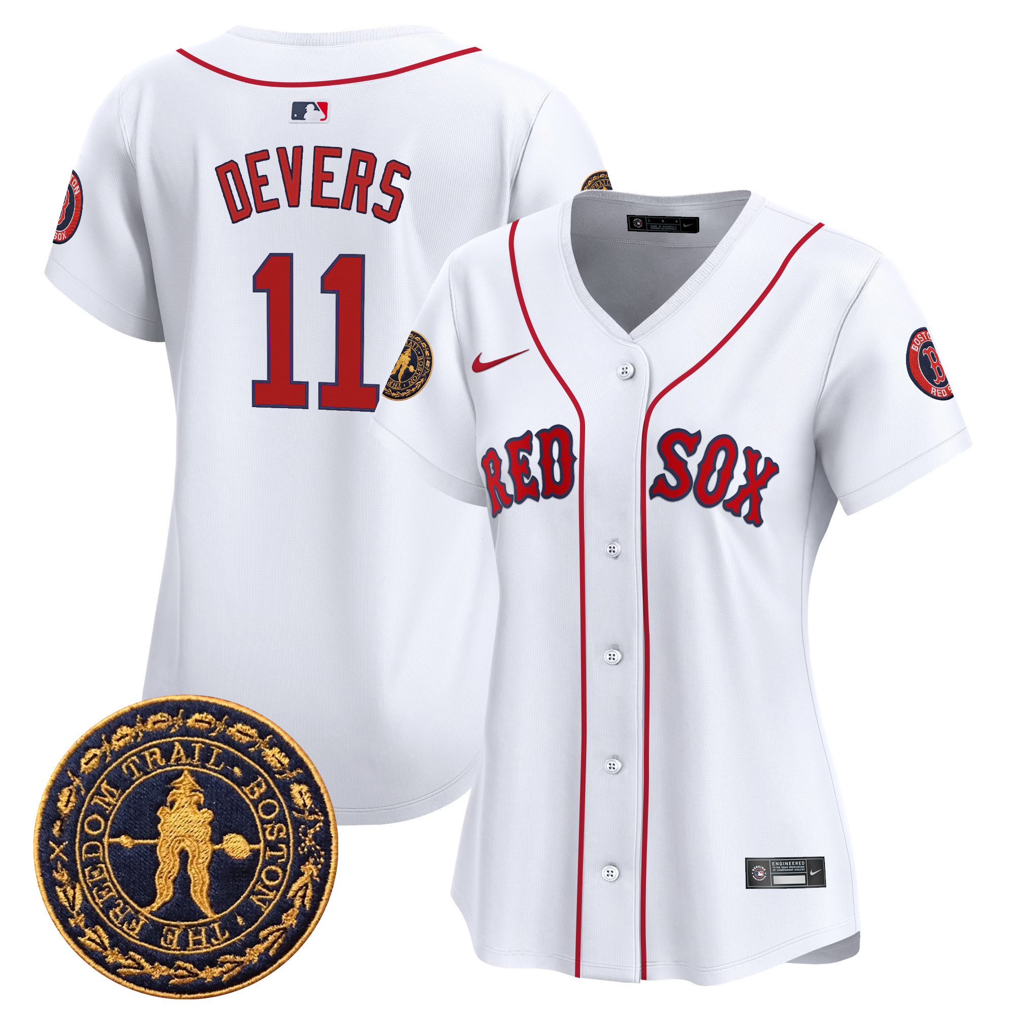 Women's Boston Red Sox Freedom Trail Patch Vapor Premier Limited Jersey - All Stitched