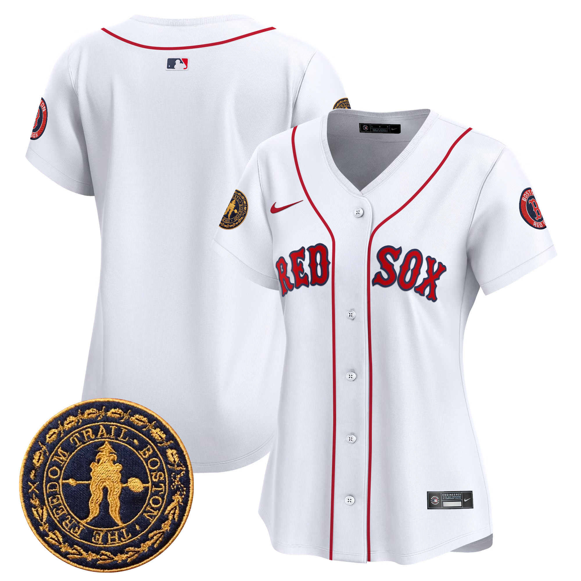 Women's Boston Red Sox Freedom Trail Patch Vapor Premier Limited Jersey - All Stitched
