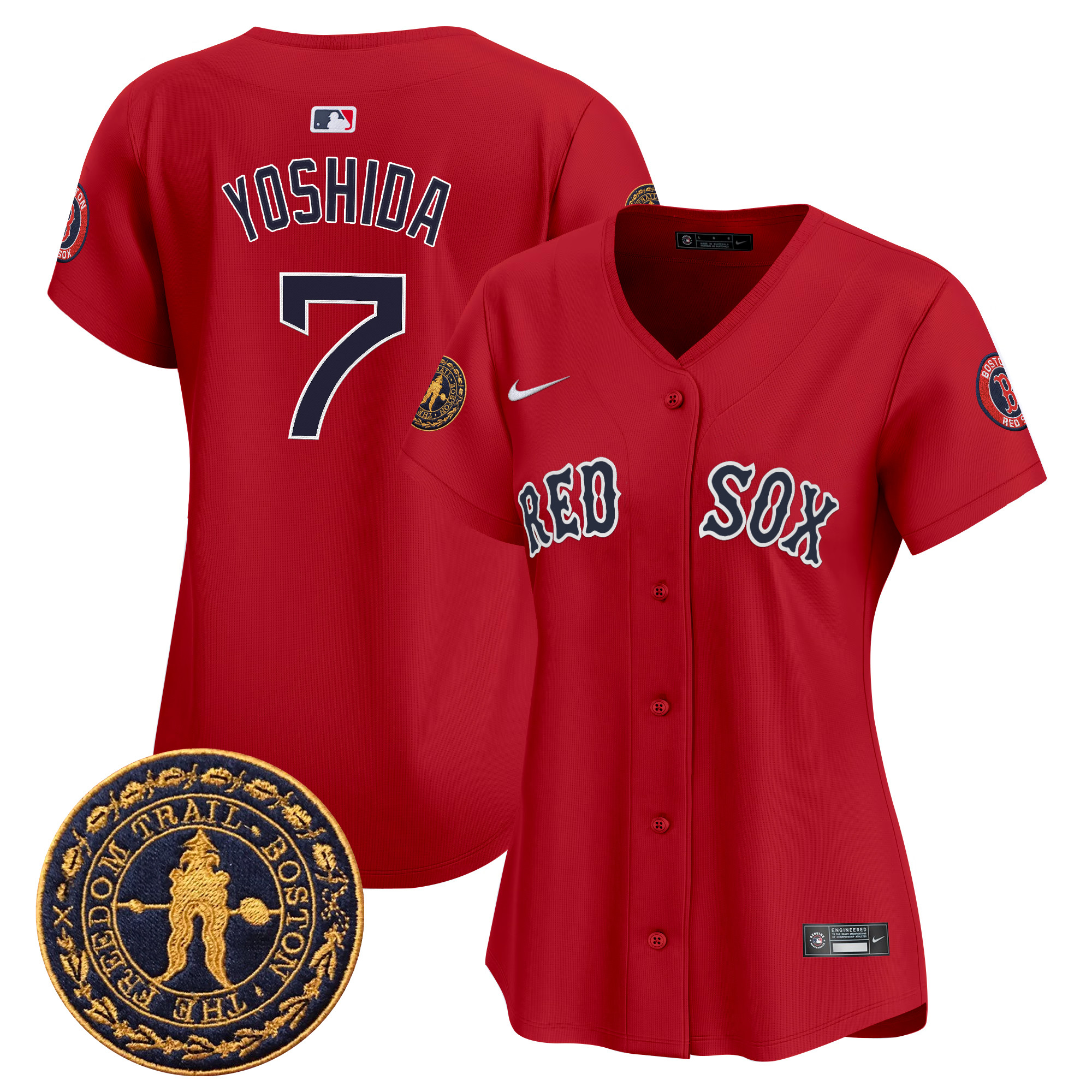Women's Boston Red Sox Freedom Trail Patch Vapor Premier Limited Jersey - All Stitched