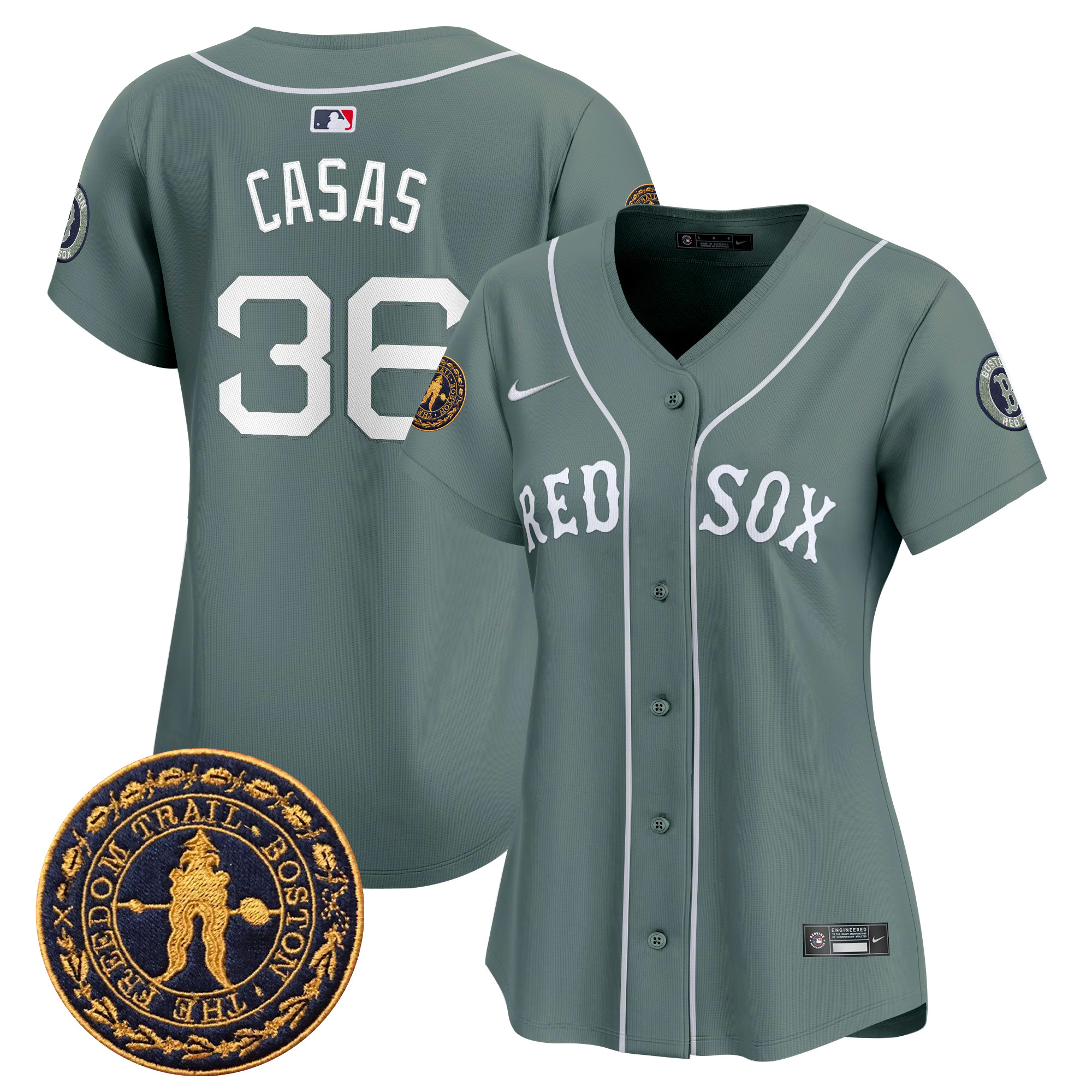 Women's Boston Red Sox Freedom Trail Patch Vapor Premier Limited Jersey - All Stitched