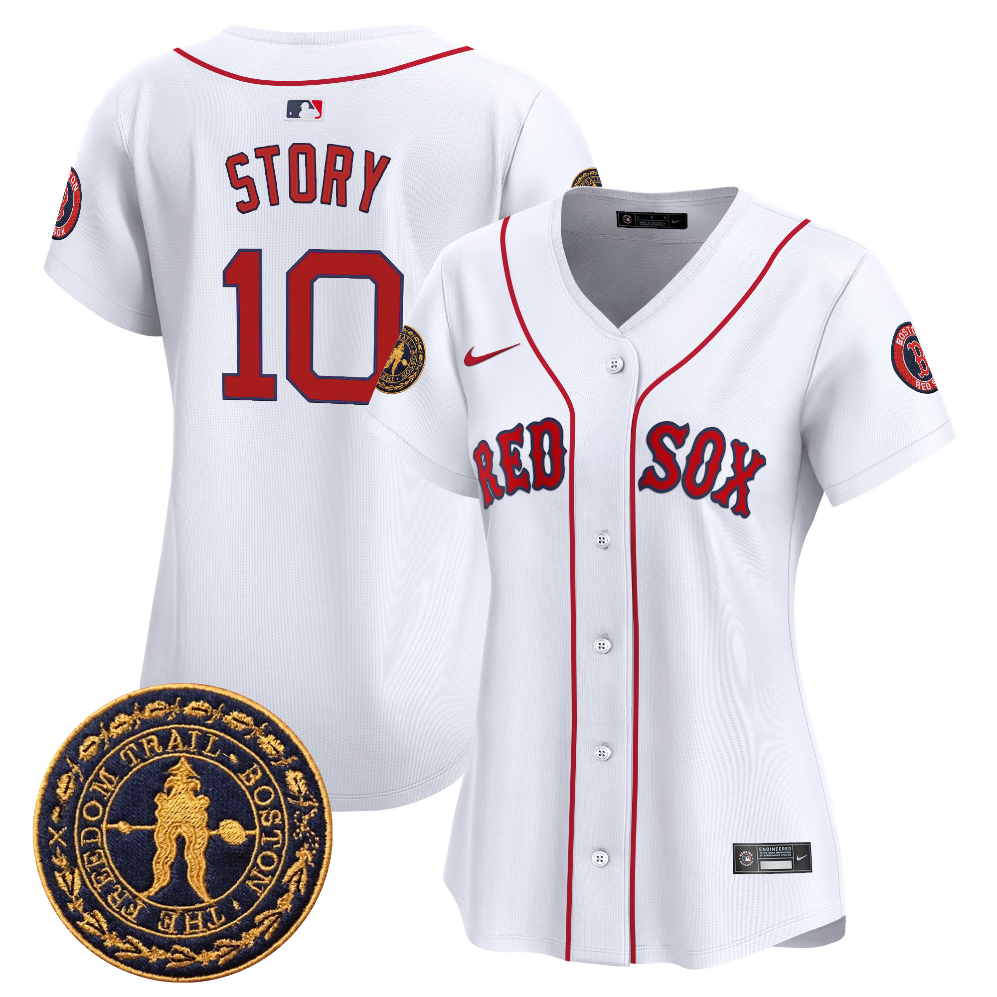 Women's Boston Red Sox Freedom Trail Patch Vapor Premier Limited Jersey - All Stitched