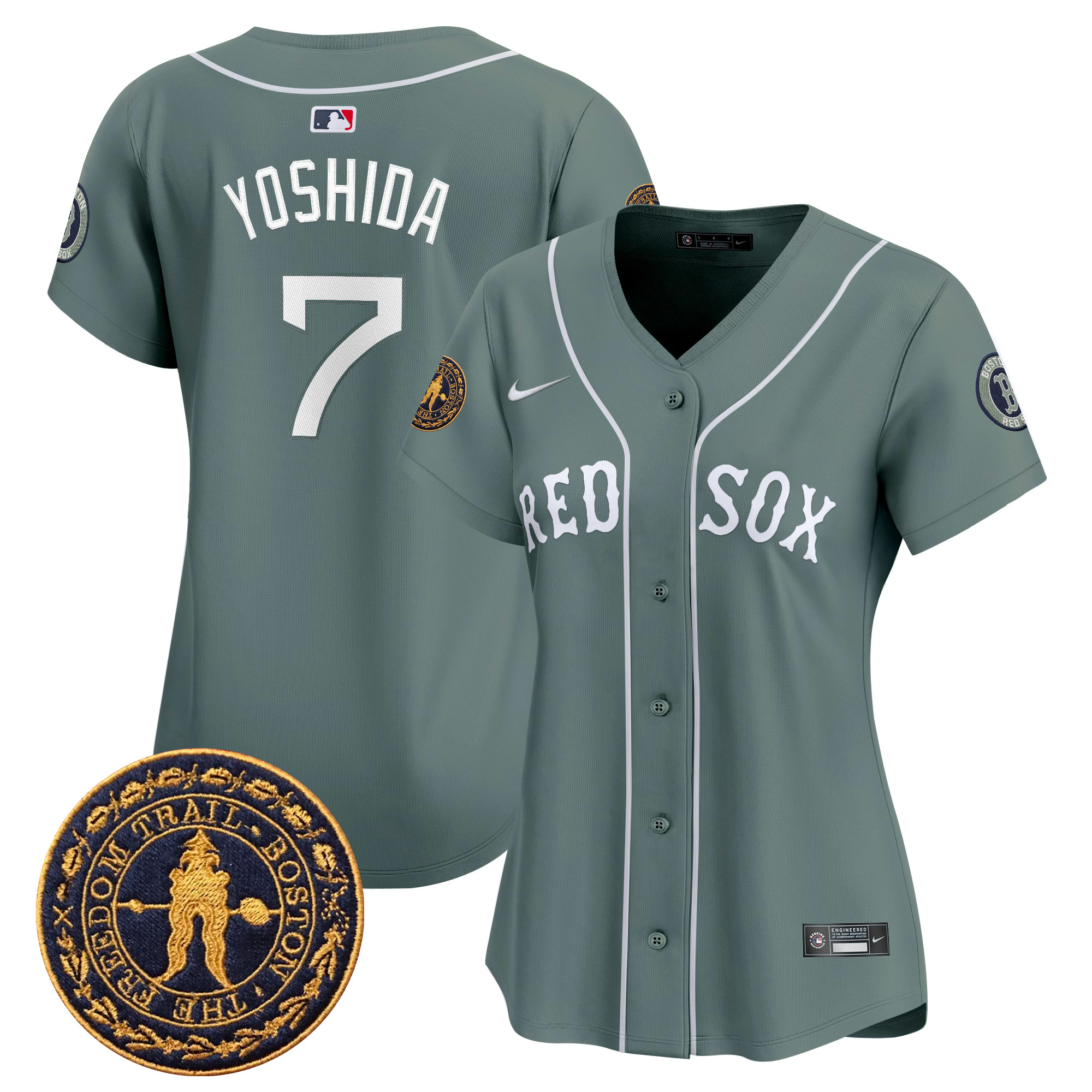 Women's Boston Red Sox Freedom Trail Patch Vapor Premier Limited Jersey - All Stitched