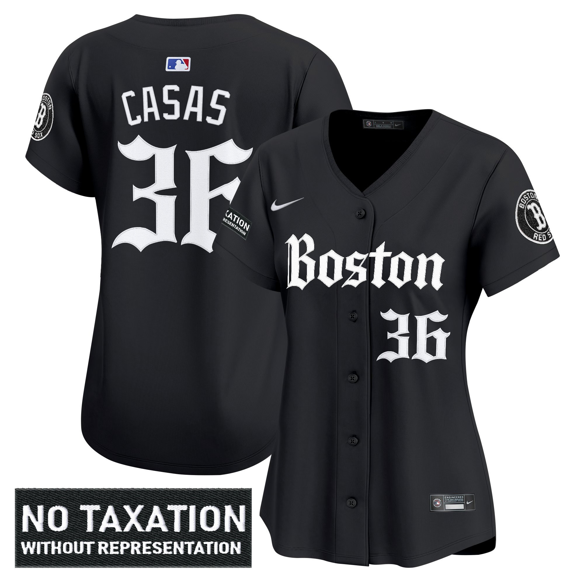 Women's Boston Red Sox 'Retro Newspaper Edition' Vapor Premier Limited Jersey - All Stitched