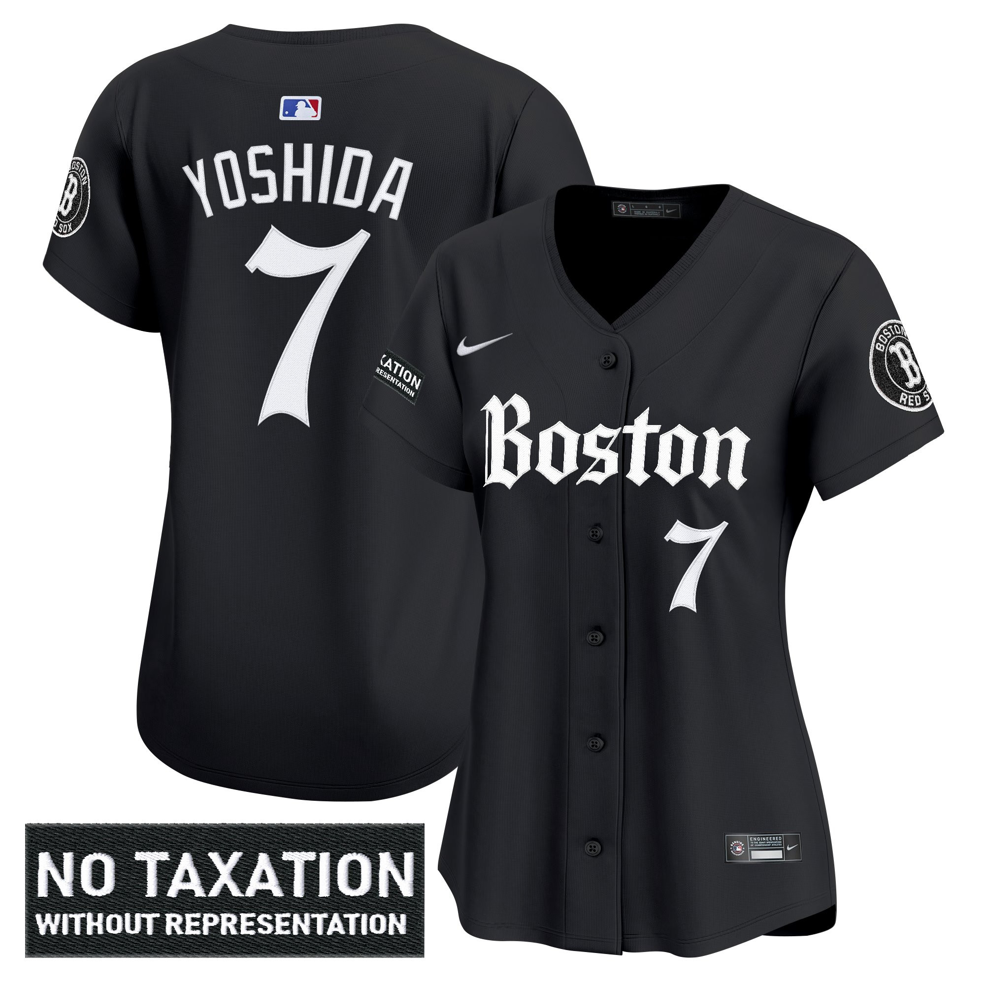 Women's Boston Red Sox 'Retro Newspaper Edition' Vapor Premier Limited Jersey - All Stitched