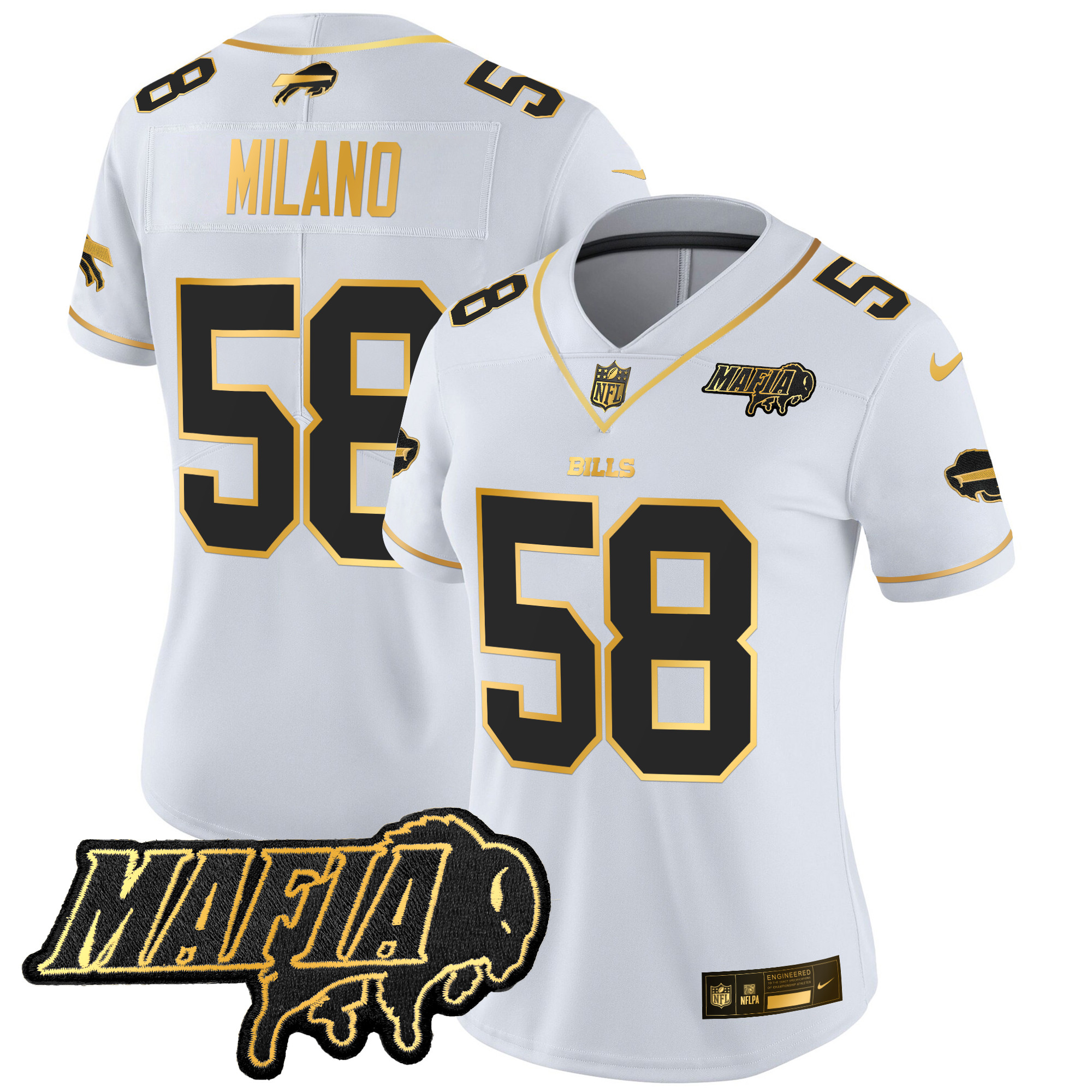 Women's Buffalo Bills 2025 Bills Mafia Patch Gold Vapor Limited Jersey - All Stitched