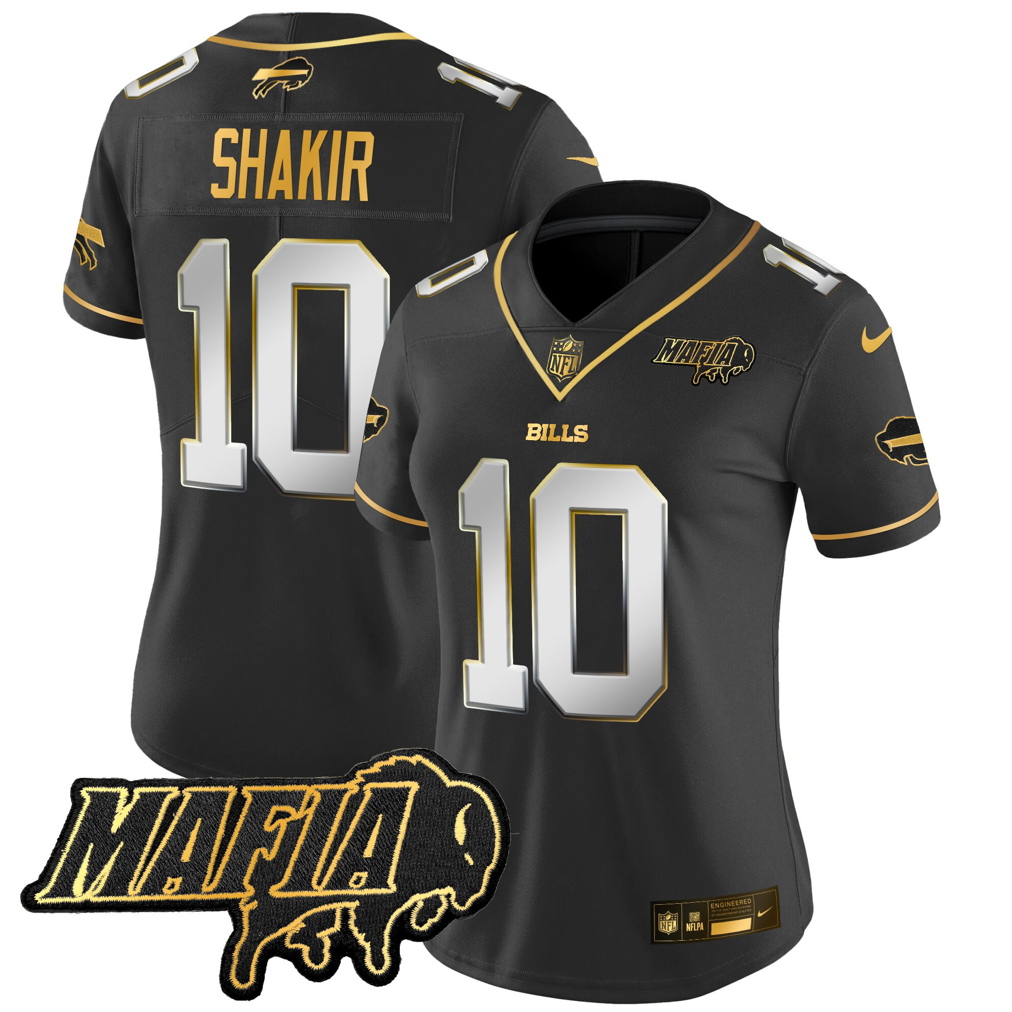 Women's Buffalo Bills 2025 Bills Mafia Patch Gold Vapor Limited Jersey - All Stitched
