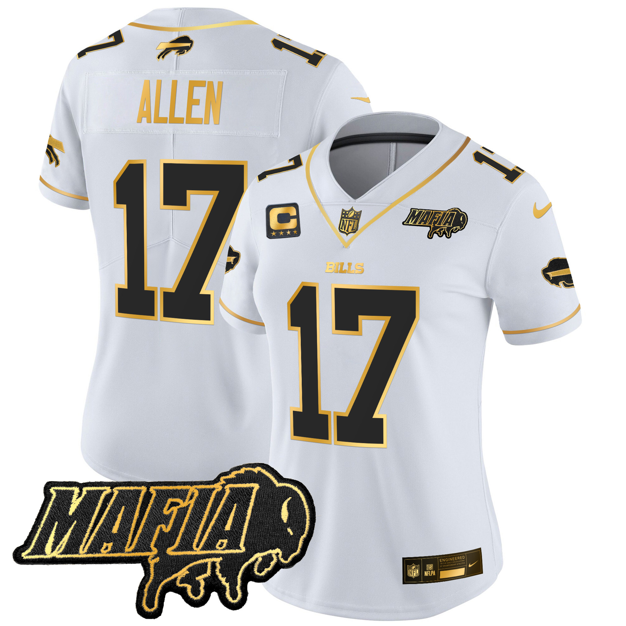 Women's Buffalo Bills 2025 Bills Mafia Patch Gold Vapor Limited Jersey - All Stitched