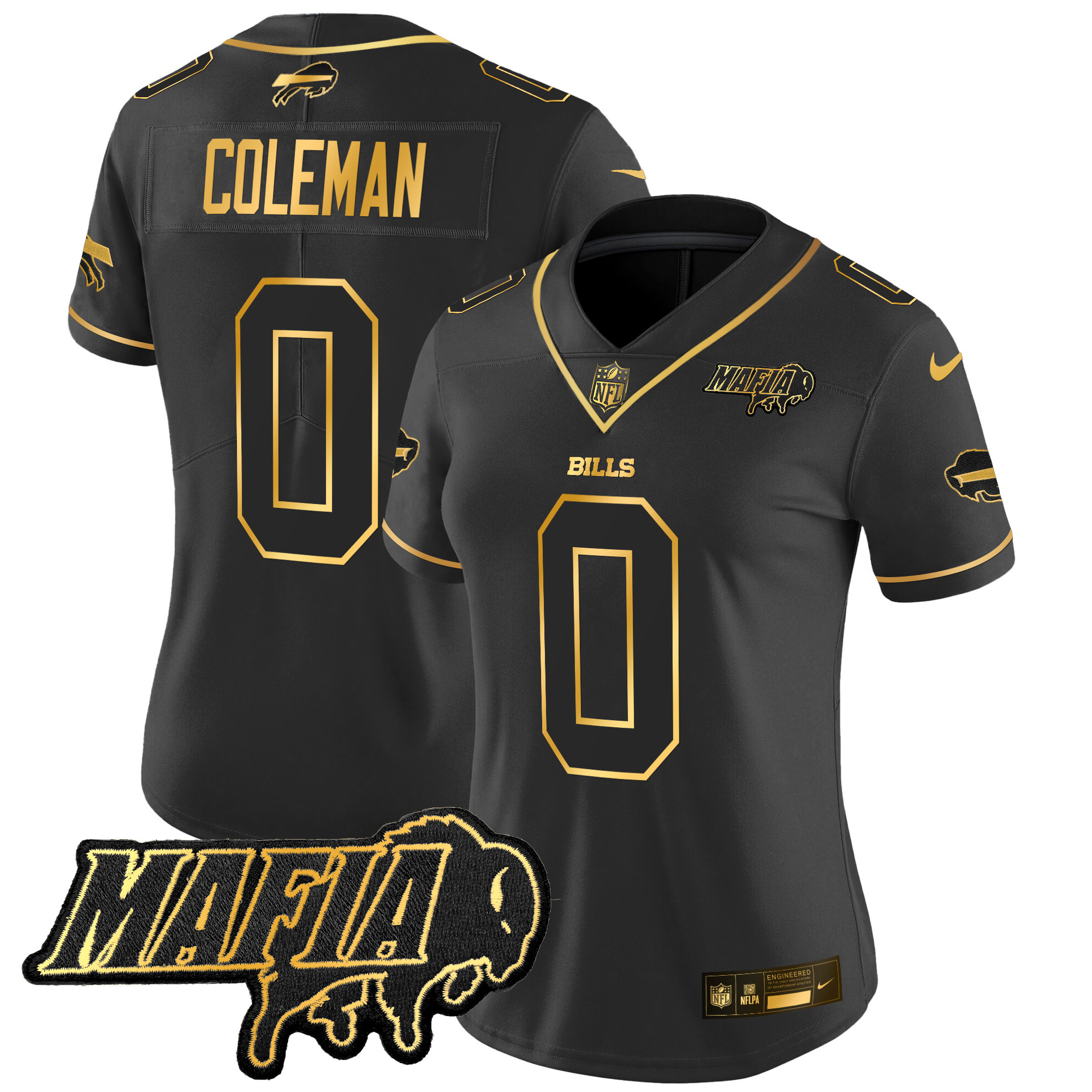 Women's Buffalo Bills 2025 Bills Mafia Patch Gold Vapor Limited Jersey - All Stitched
