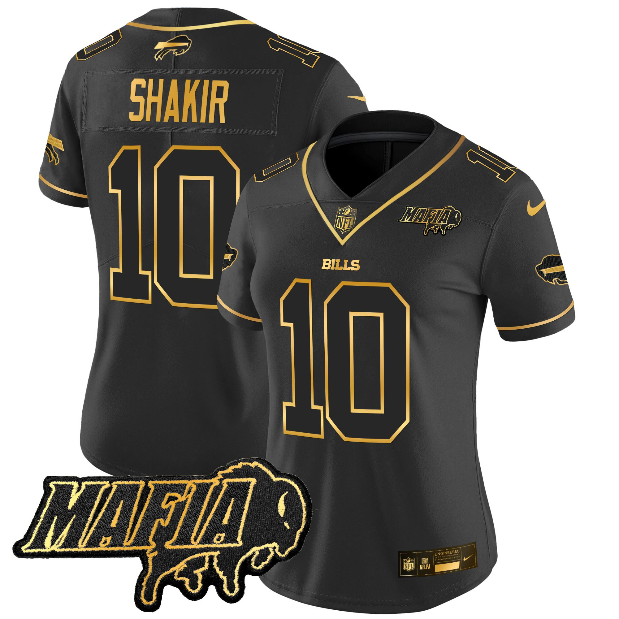 Women's Buffalo Bills 2025 Bills Mafia Patch Gold Vapor Limited Jersey - All Stitched