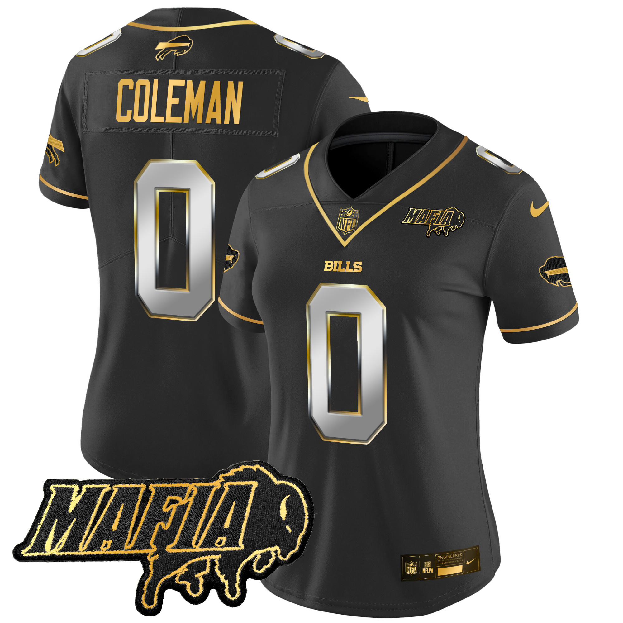 Women's Buffalo Bills 2025 Bills Mafia Patch Gold Vapor Limited Jersey - All Stitched