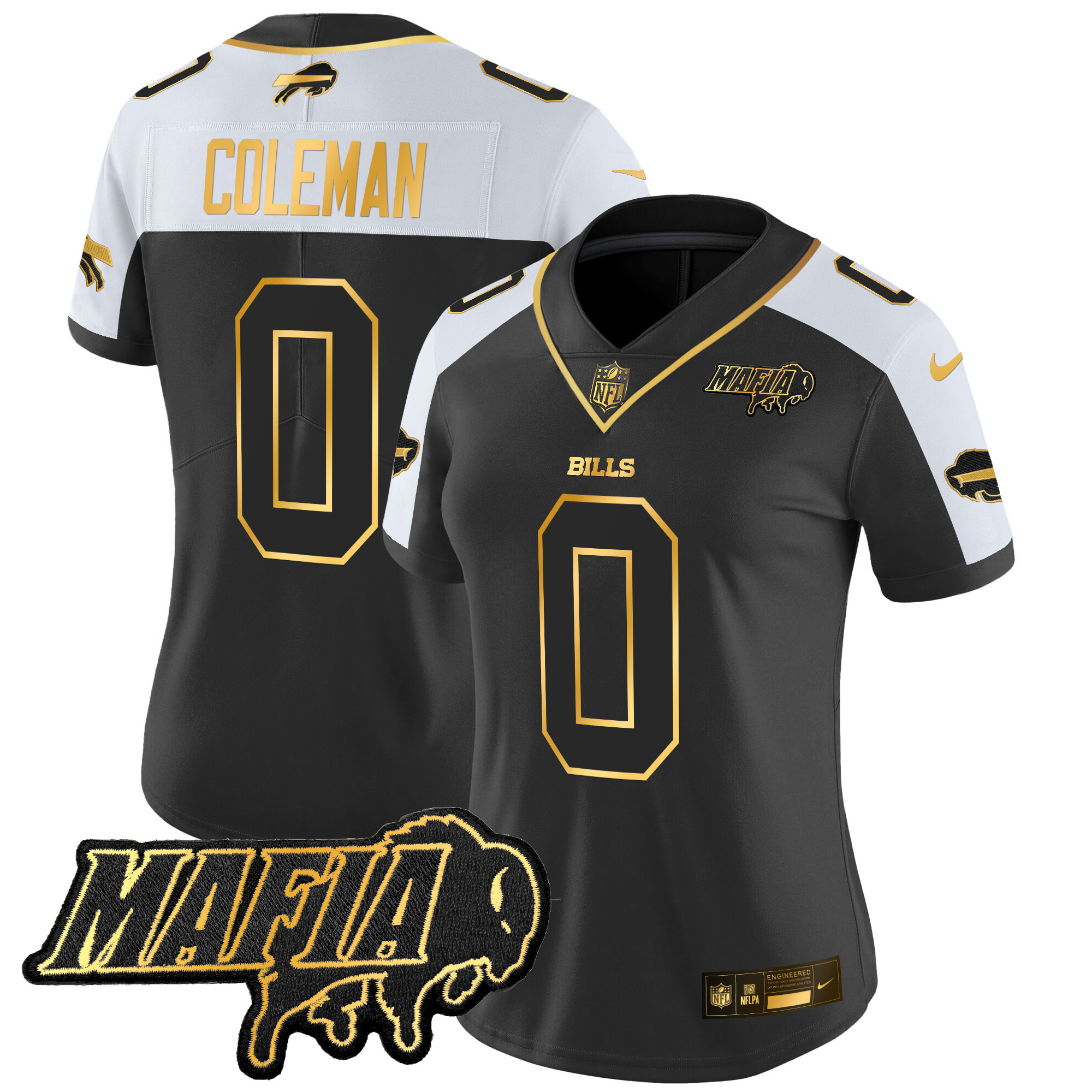 Women's Buffalo Bills 2025 Bills Mafia Patch Gold Vapor Limited Jersey - All Stitched