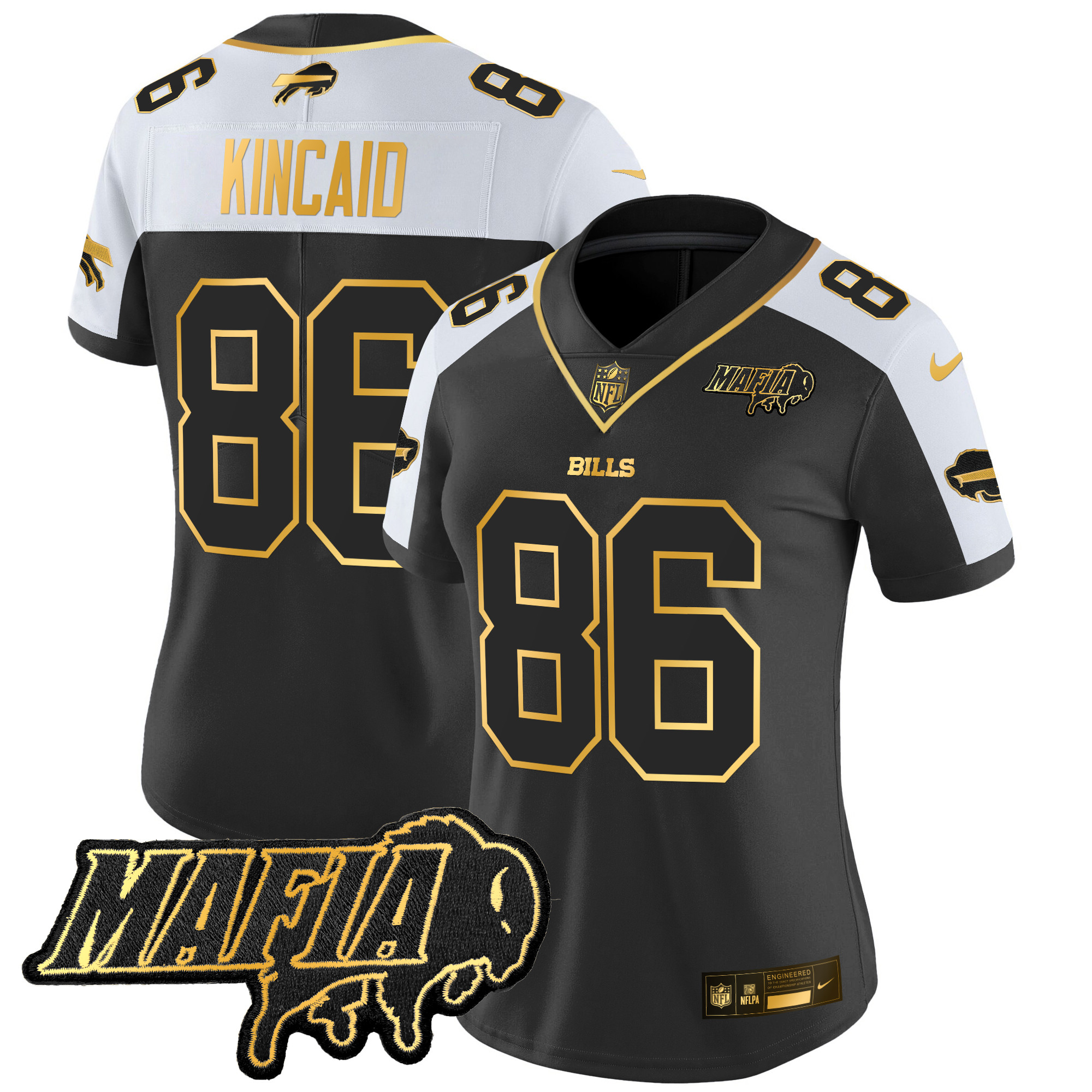 Women's Buffalo Bills 2025 Bills Mafia Patch Gold Vapor Limited Jersey - All Stitched