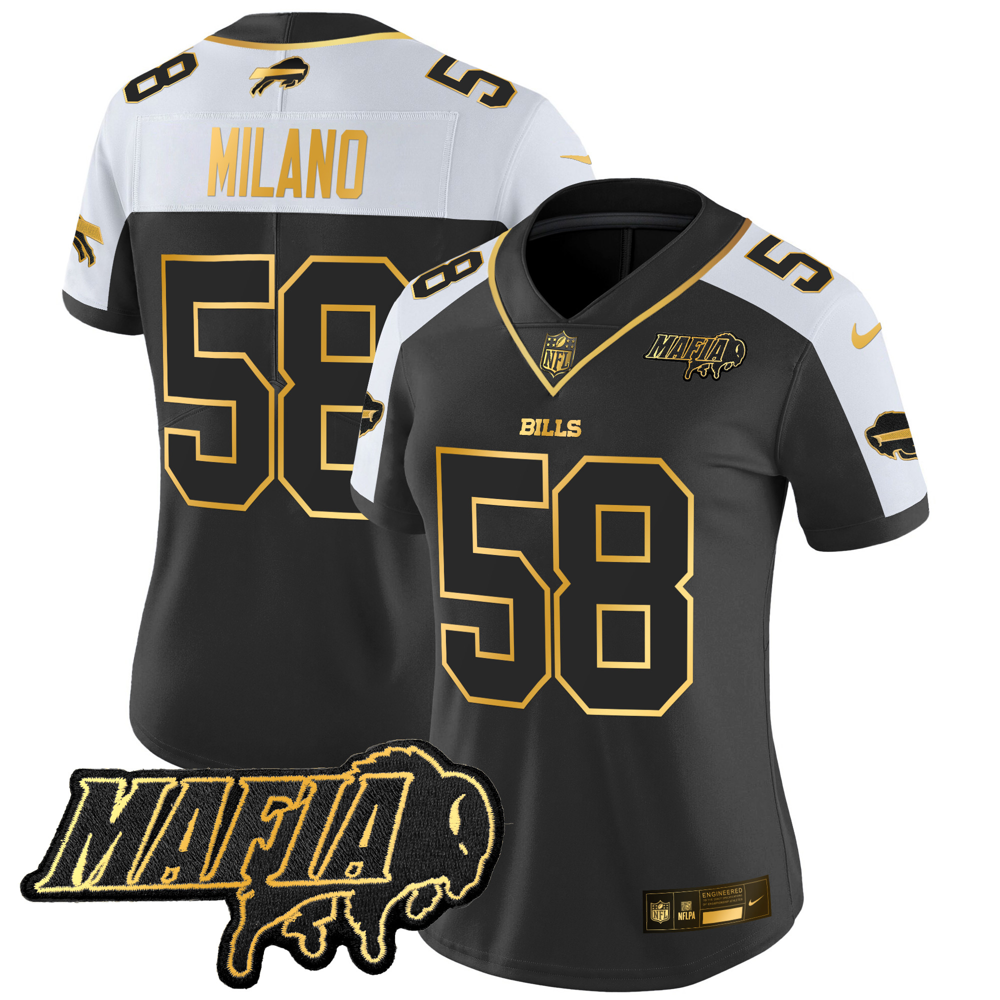 Women's Buffalo Bills 2025 Bills Mafia Patch Gold Vapor Limited Jersey - All Stitched