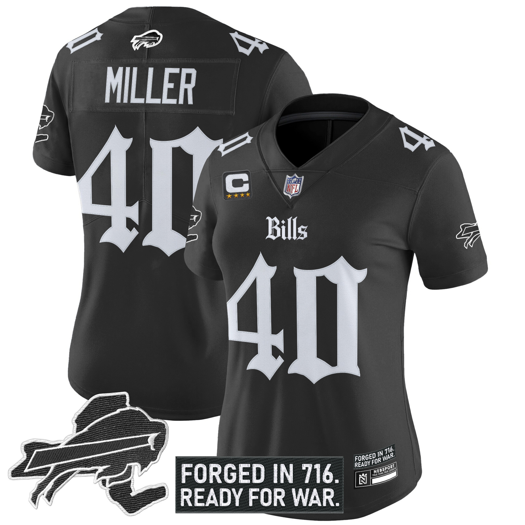Women's Buffalo Bills 'Gothic Cold Front Edition' Vapor Limited Jersey - All Stitched