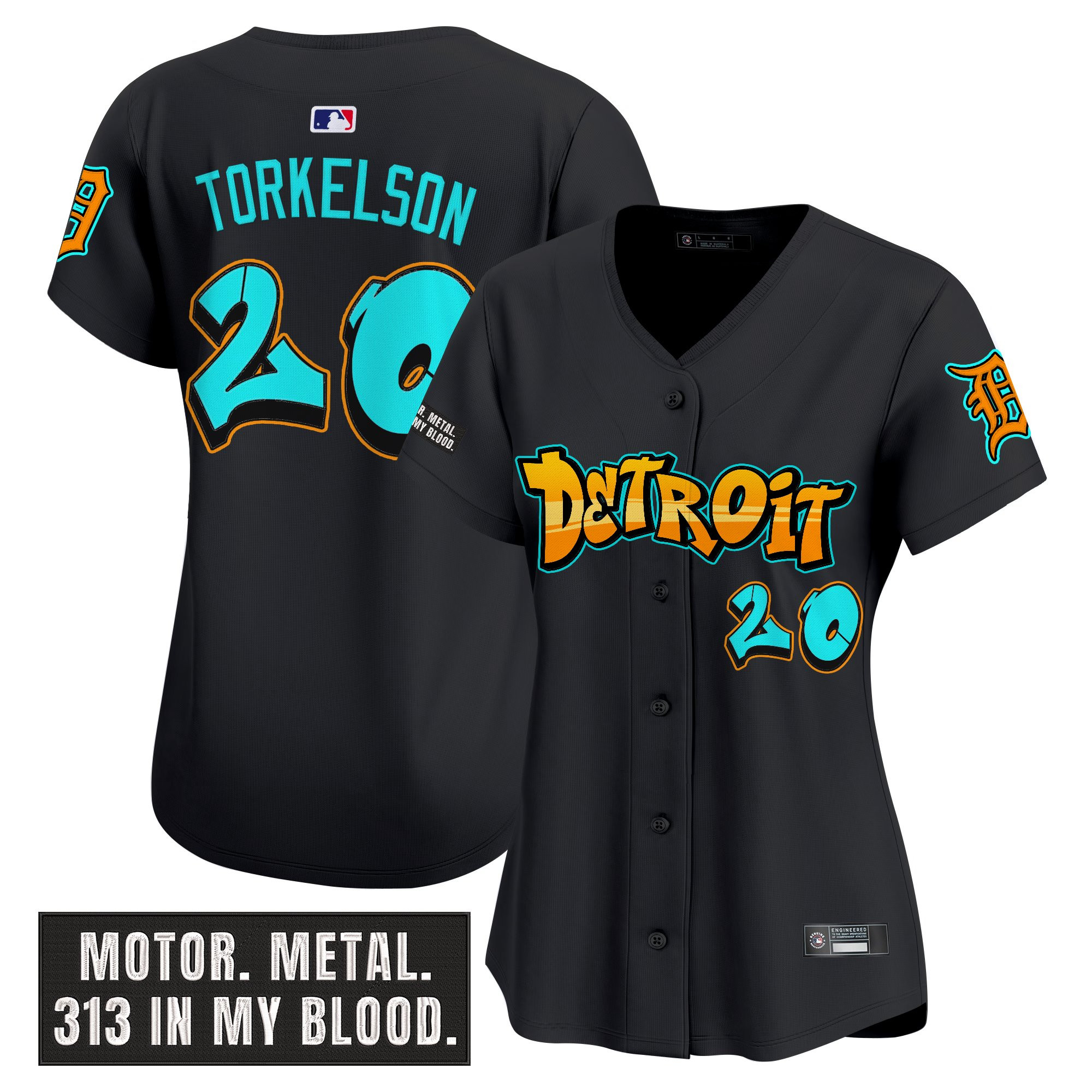 Women's Detroit Tigers 'Graffiti Motor City Edition' Vapor Premier Limited Jersey - All Stitched