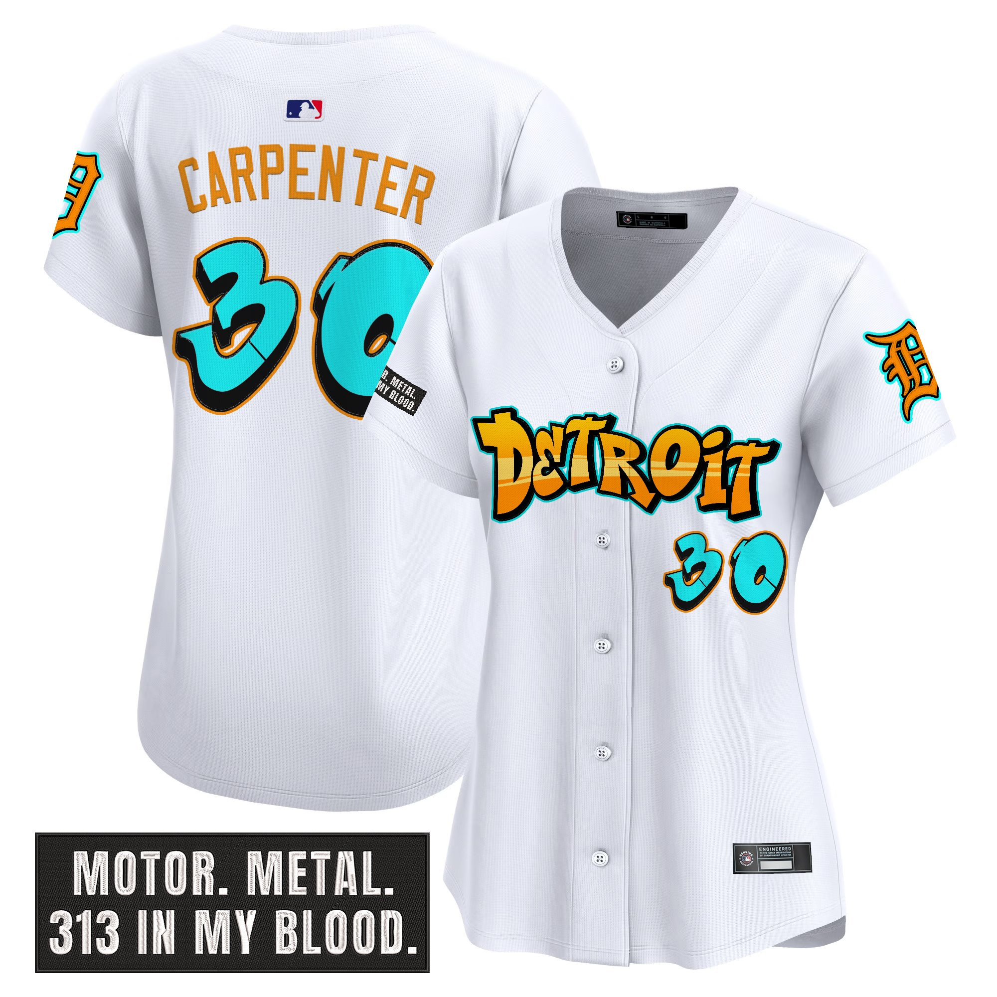 Women's Detroit Tigers 'Graffiti Motor City Edition' Vapor Premier Limited Jersey - All Stitched