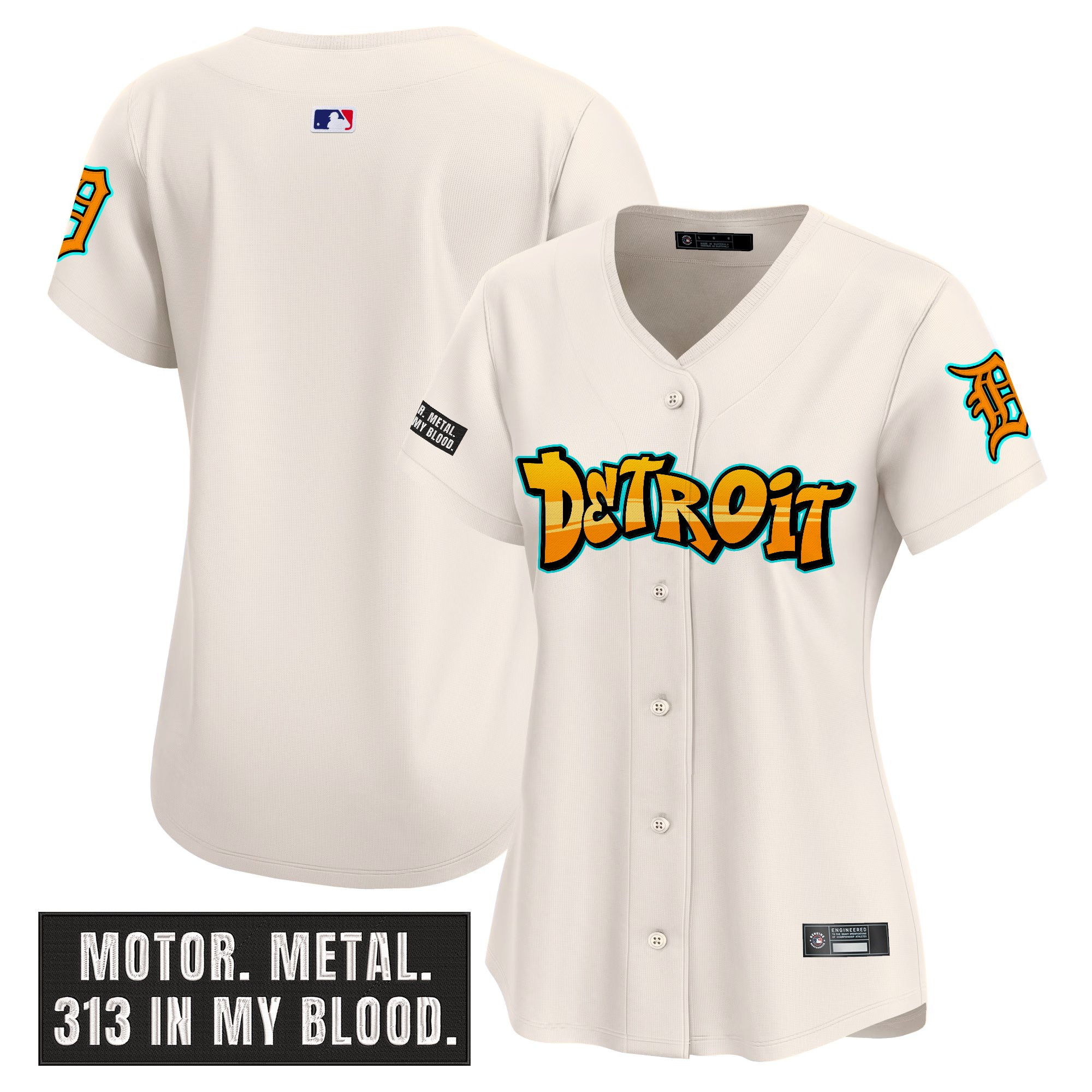 Women's Detroit Tigers 'Graffiti Motor City Edition' Vapor Premier Limited Jersey - All Stitched