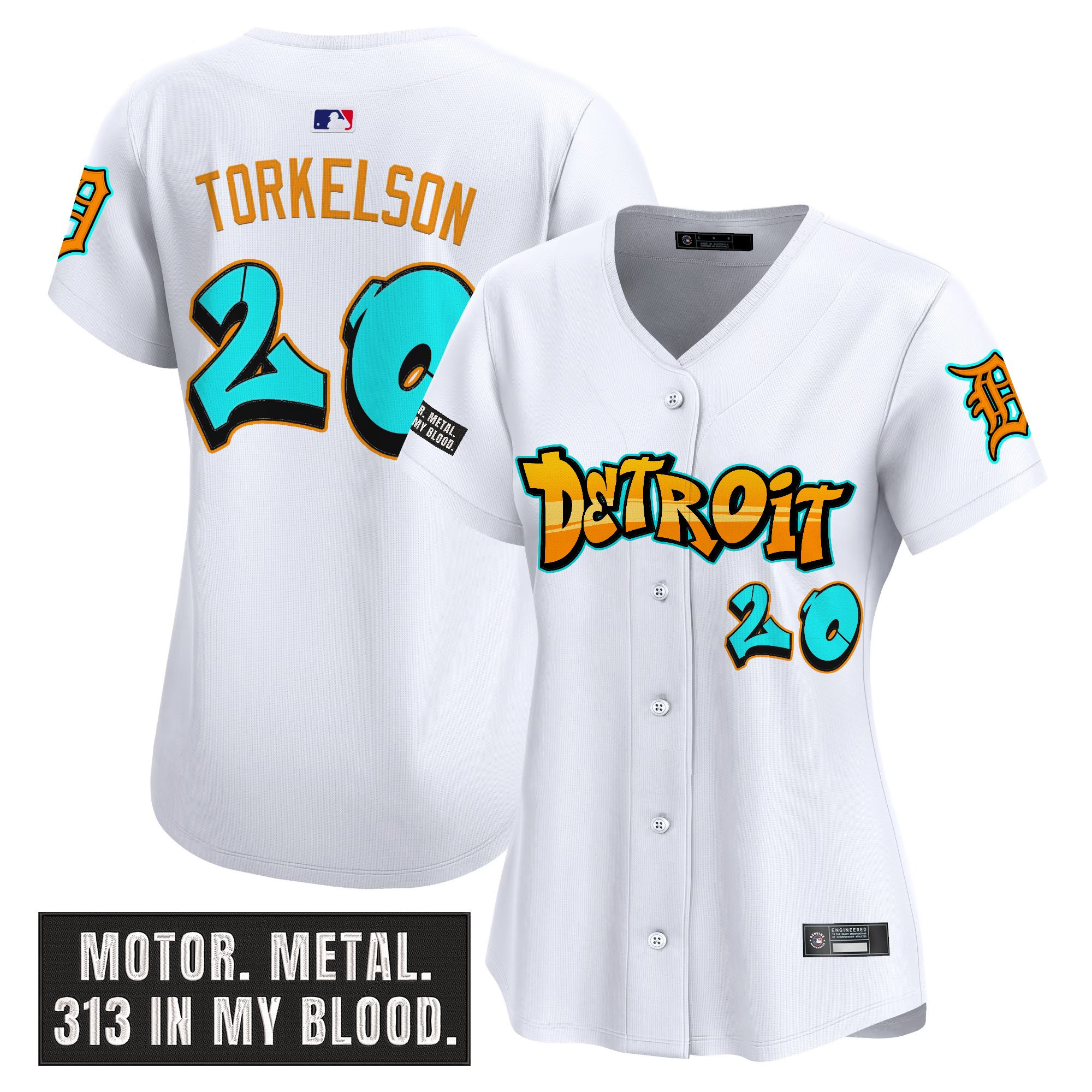 Women's Detroit Tigers 'Graffiti Motor City Edition' Vapor Premier Limited Jersey - All Stitched