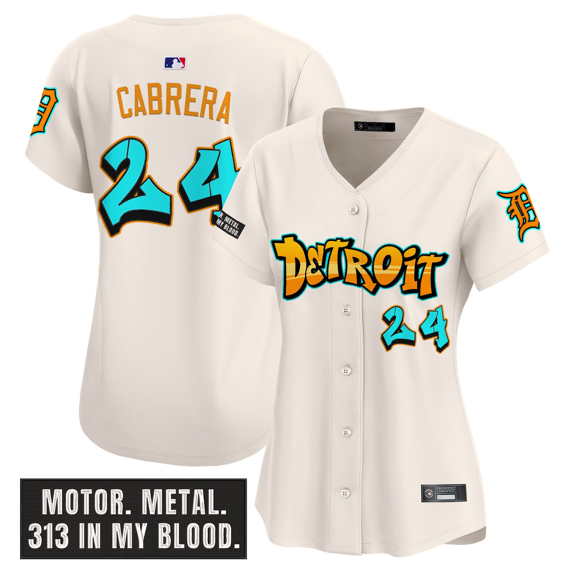 Women's Detroit Tigers 'Graffiti Motor City Edition' Vapor Premier Limited Jersey - All Stitched