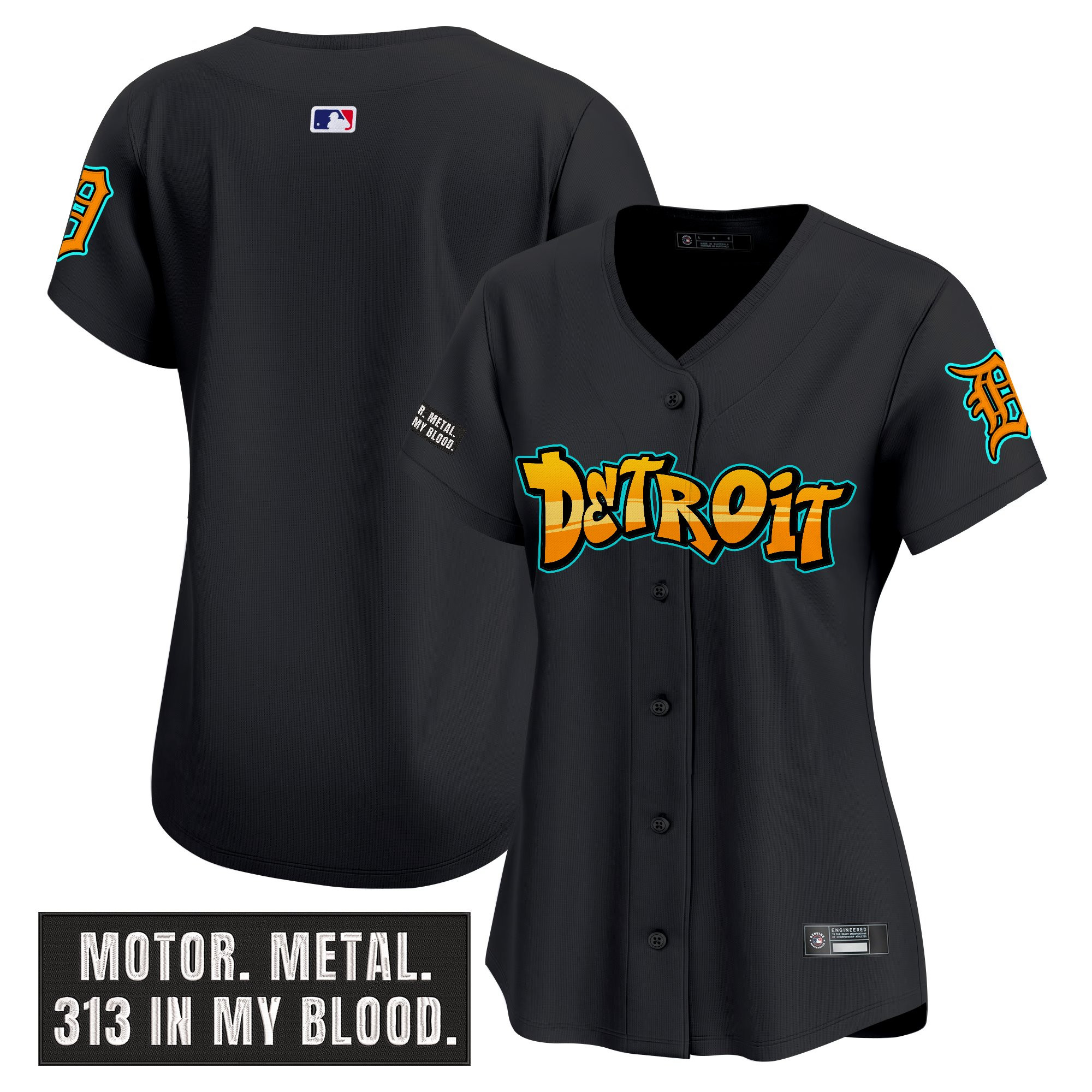 Women's Detroit Tigers 'Graffiti Motor City Edition' Vapor Premier Limited Jersey - All Stitched