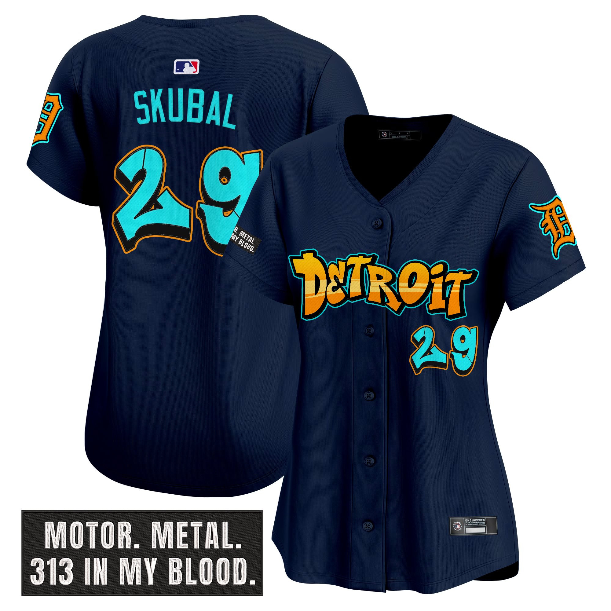 Women's Detroit Tigers 'Graffiti Motor City Edition' Vapor Premier Limited Jersey - All Stitched