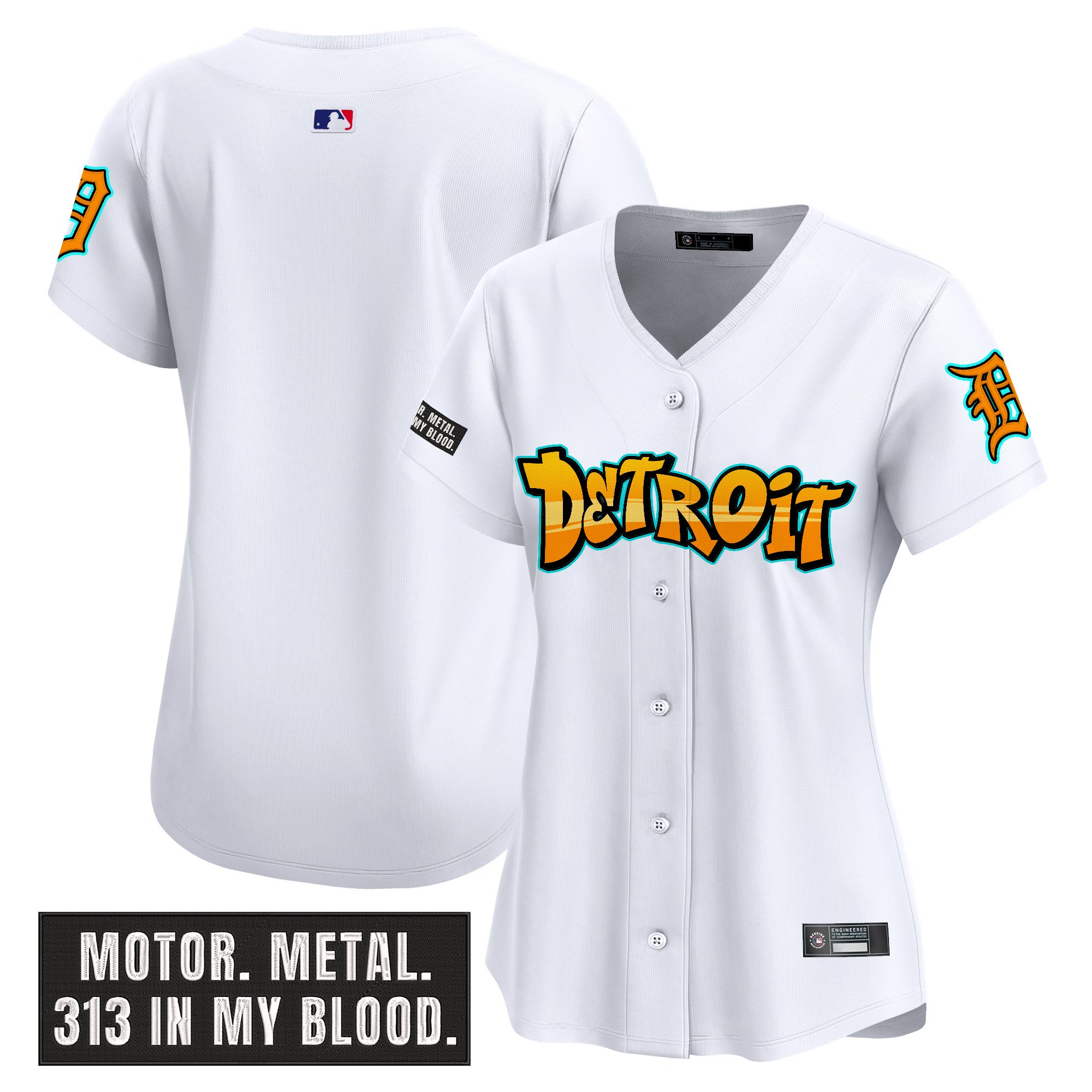 Women's Detroit Tigers 'Graffiti Motor City Edition' Vapor Premier Limited Jersey - All Stitched