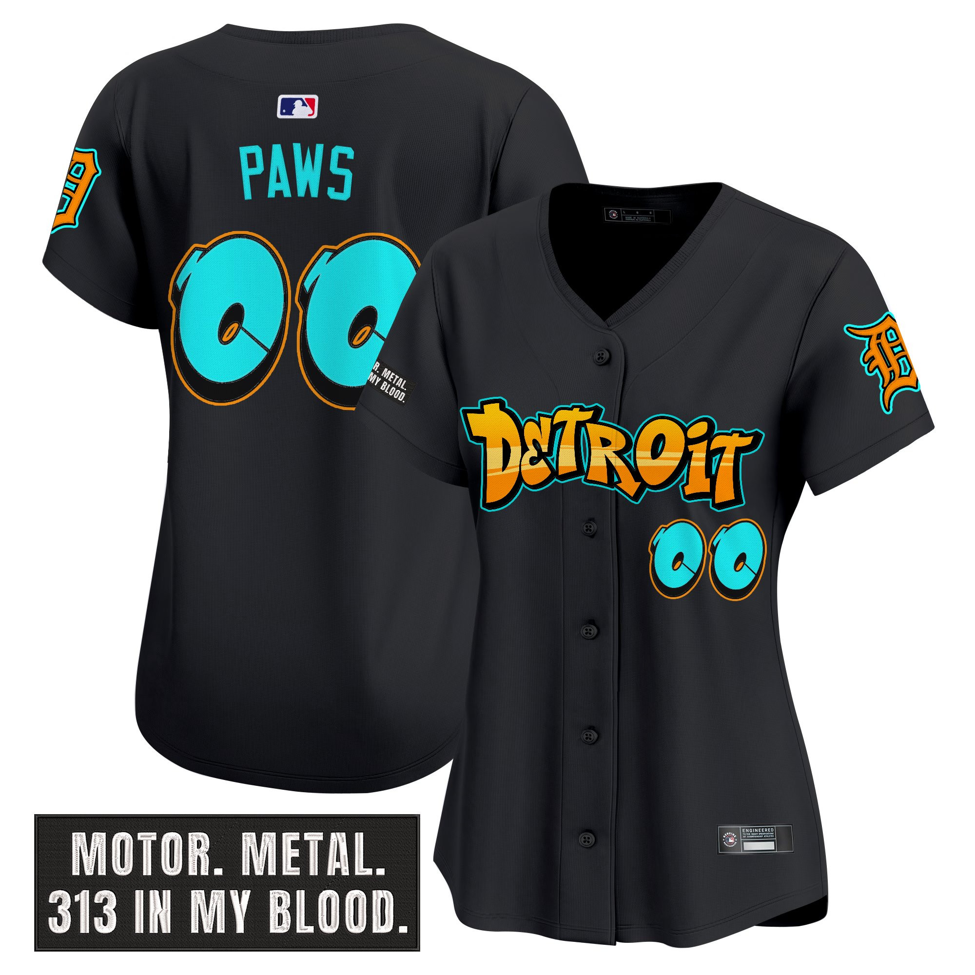Women's Detroit Tigers 'Graffiti Motor City Edition' Vapor Premier Limited Jersey - All Stitched