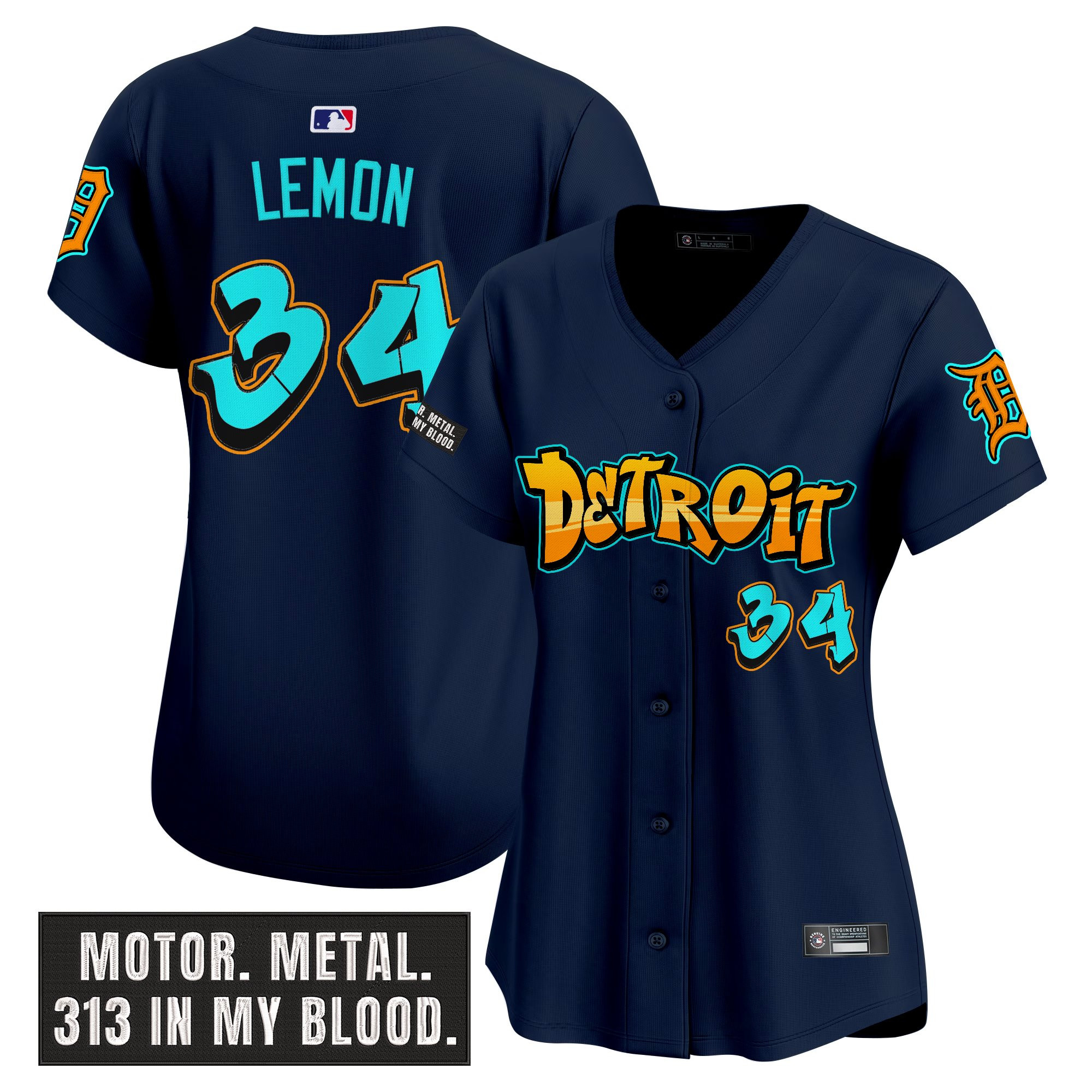 Women's Detroit Tigers 'Graffiti Motor City Edition' Vapor Premier Limited Jersey - All Stitched