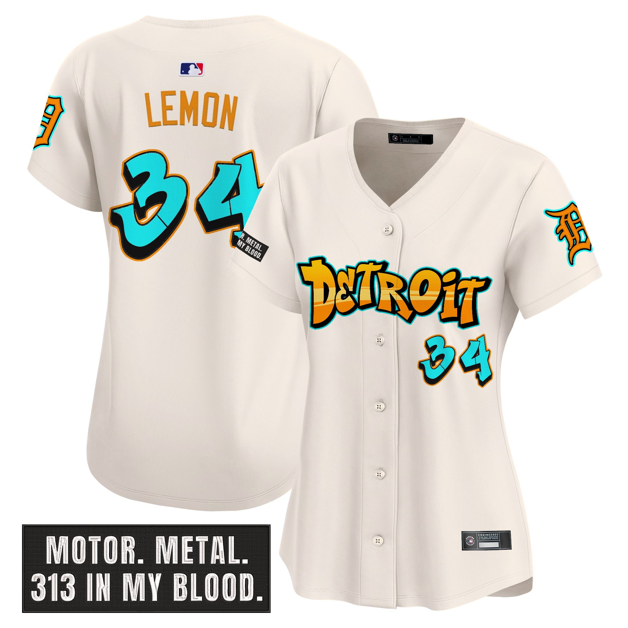 Women's Detroit Tigers 'Graffiti Motor City Edition' Vapor Premier Limited Jersey - All Stitched
