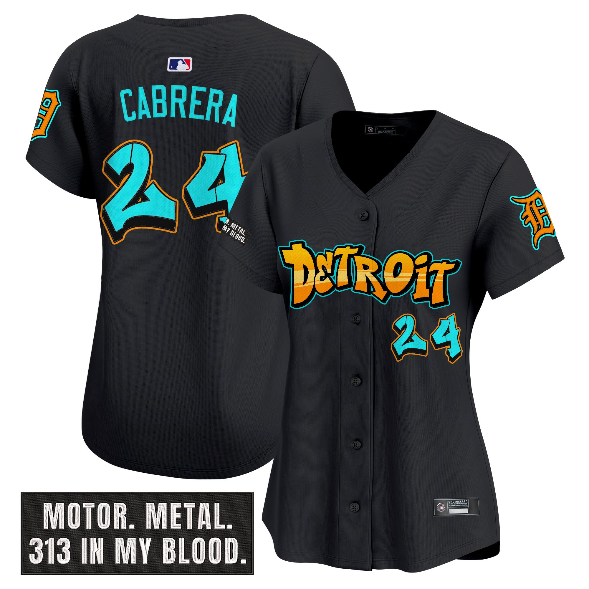 Women's Detroit Tigers 'Graffiti Motor City Edition' Vapor Premier Limited Jersey - All Stitched