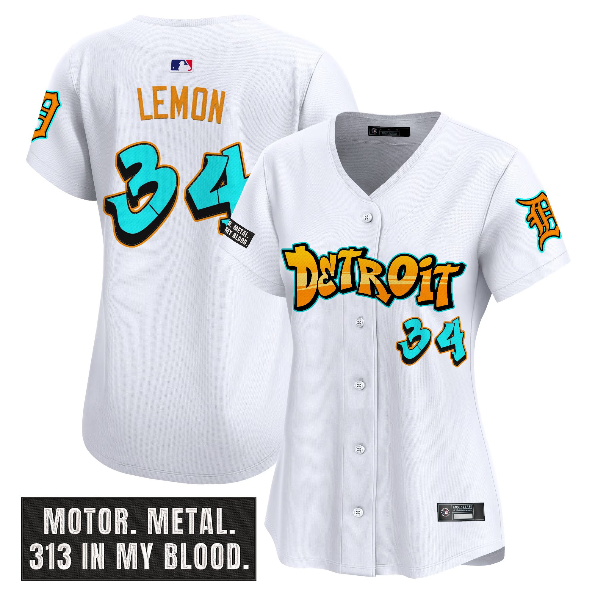 Women's Detroit Tigers 'Graffiti Motor City Edition' Vapor Premier Limited Jersey - All Stitched