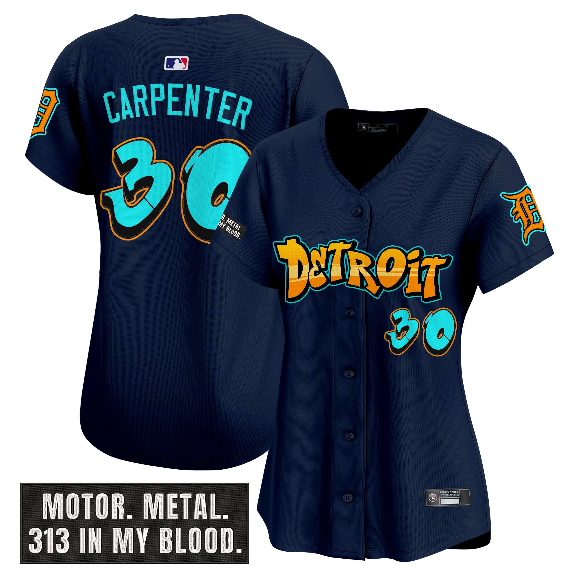 Women's Detroit Tigers 'Graffiti Motor City Edition' Vapor Premier Limited Jersey - All Stitched