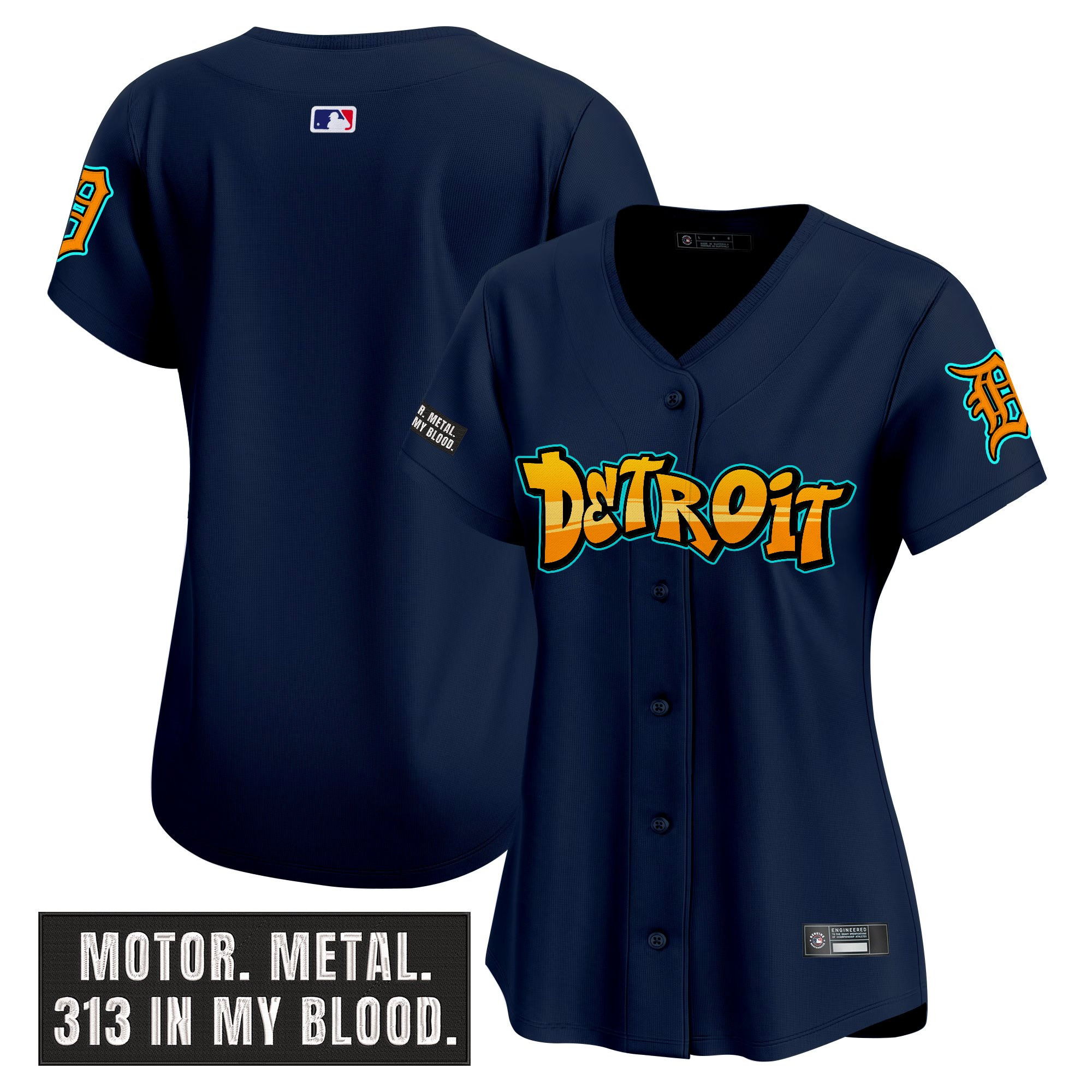 Women's Detroit Tigers 'Graffiti Motor City Edition' Vapor Premier Limited Jersey - All Stitched