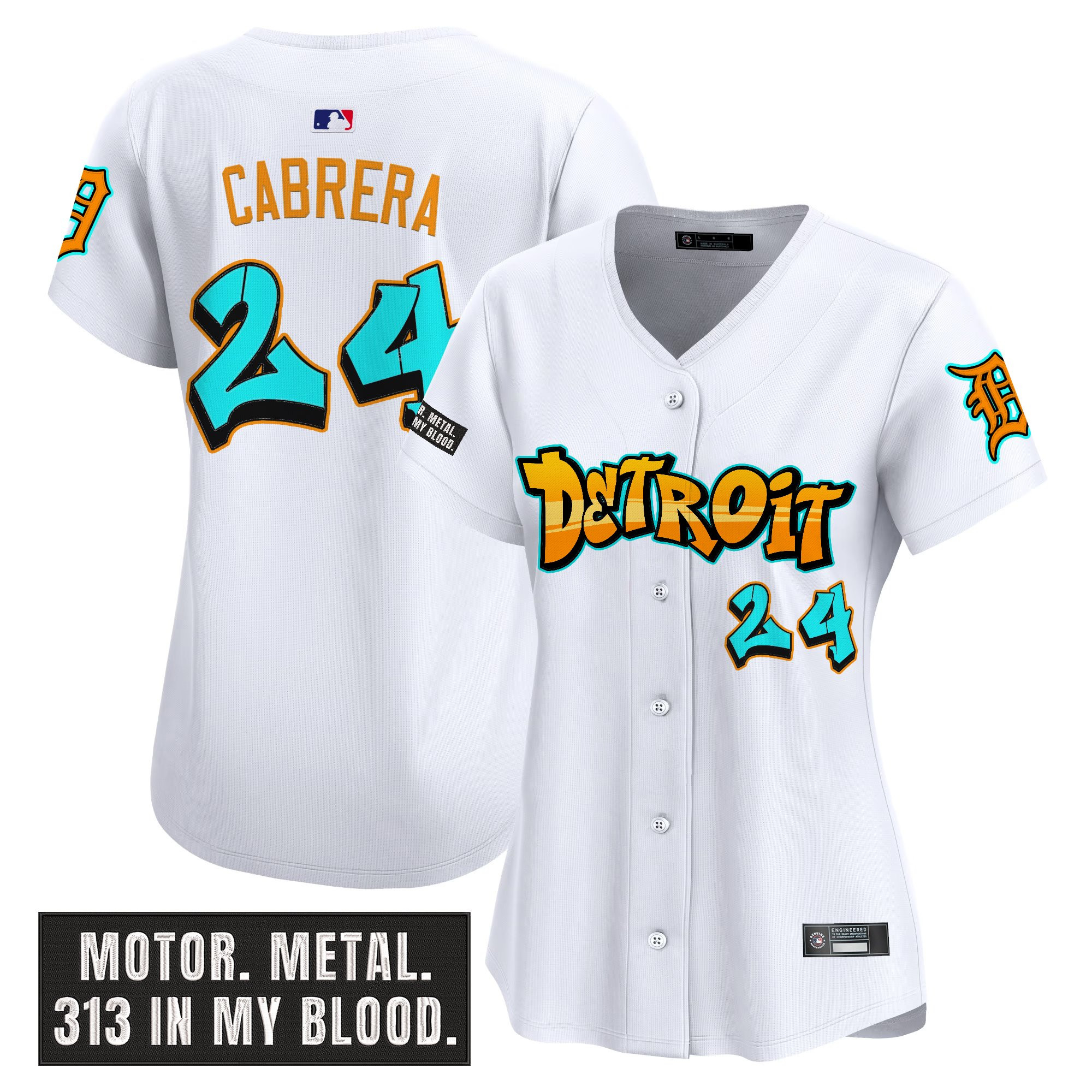 Women's Detroit Tigers 'Graffiti Motor City Edition' Vapor Premier Limited Jersey - All Stitched