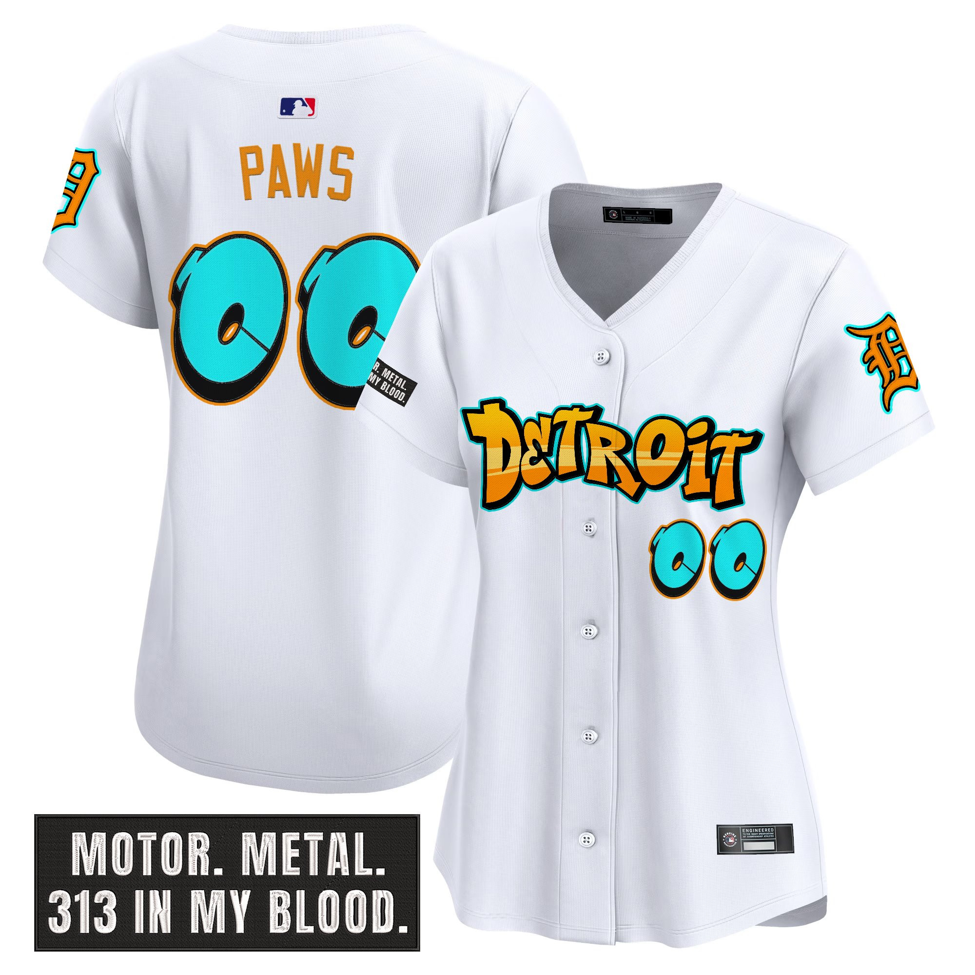 Women's Detroit Tigers 'Graffiti Motor City Edition' Vapor Premier Limited Jersey - All Stitched