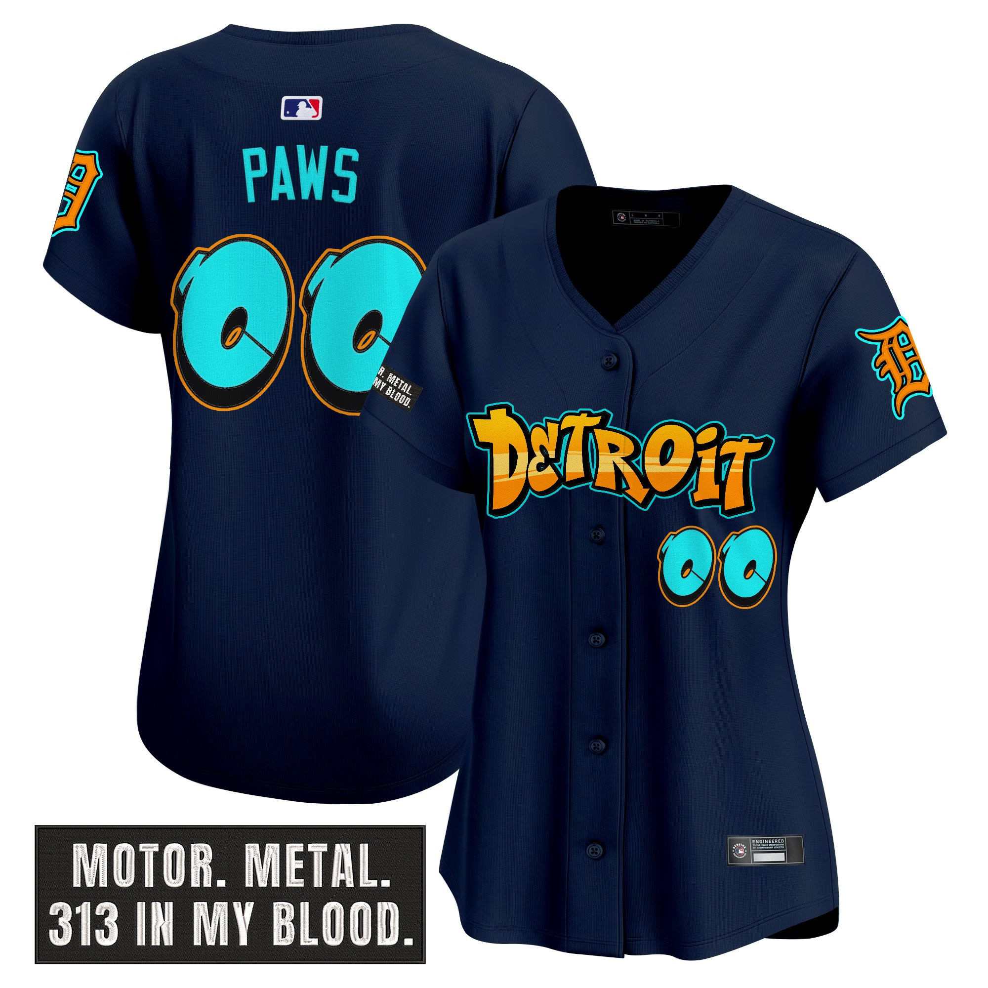 Women's Detroit Tigers 'Graffiti Motor City Edition' Vapor Premier Limited Jersey - All Stitched