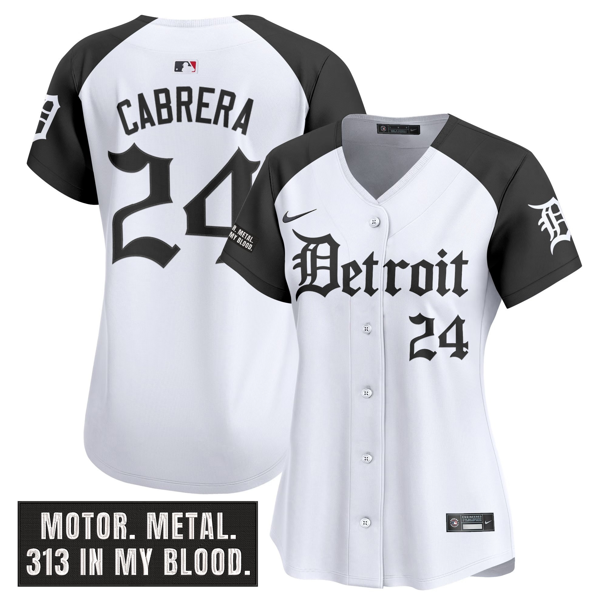 Women's Detroit Tigers 'Motor Gothic Edition' Vapor Premier Limited Jersey - All Stitched