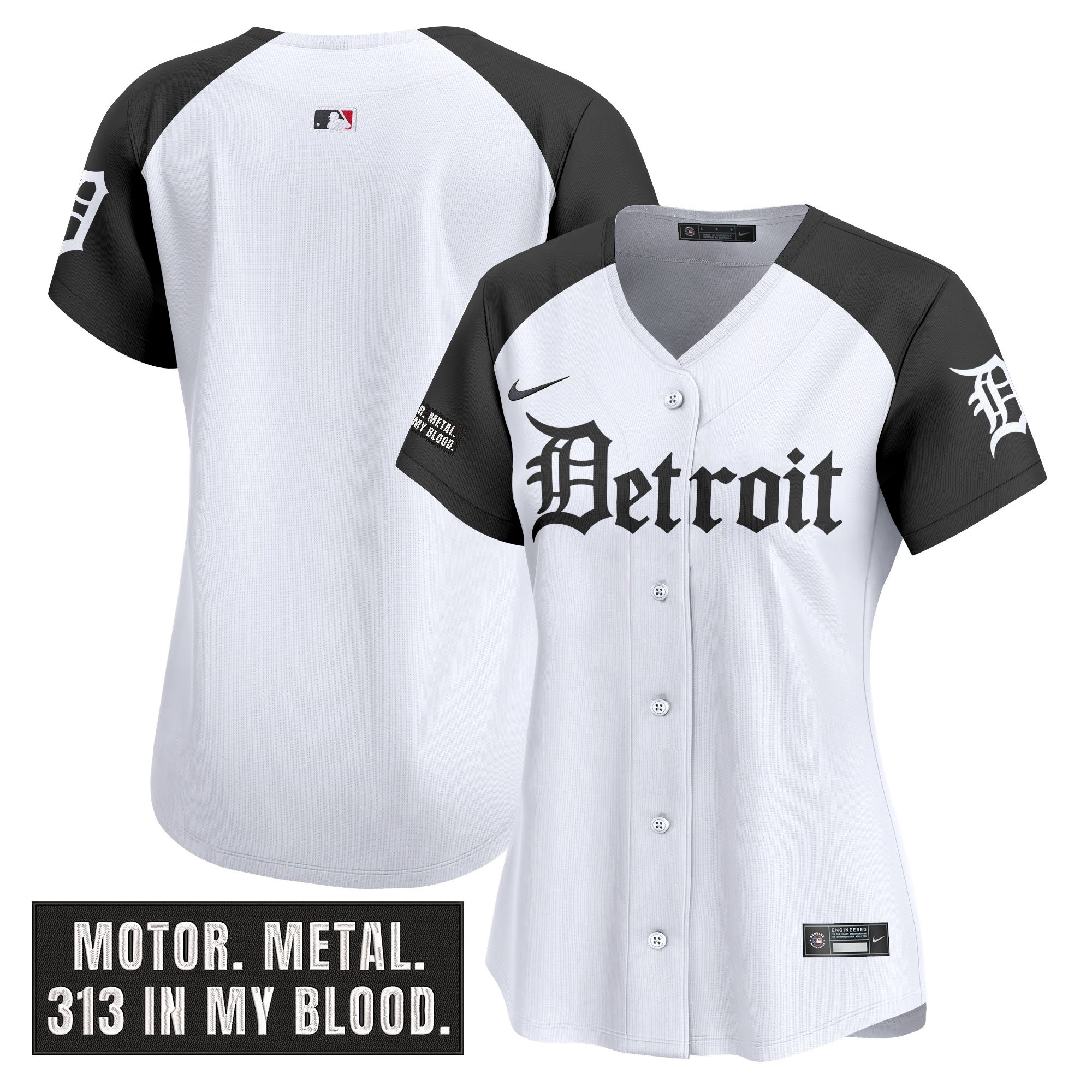 Women's Detroit Tigers 'Motor Gothic Edition' Vapor Premier Limited Jersey - All Stitched