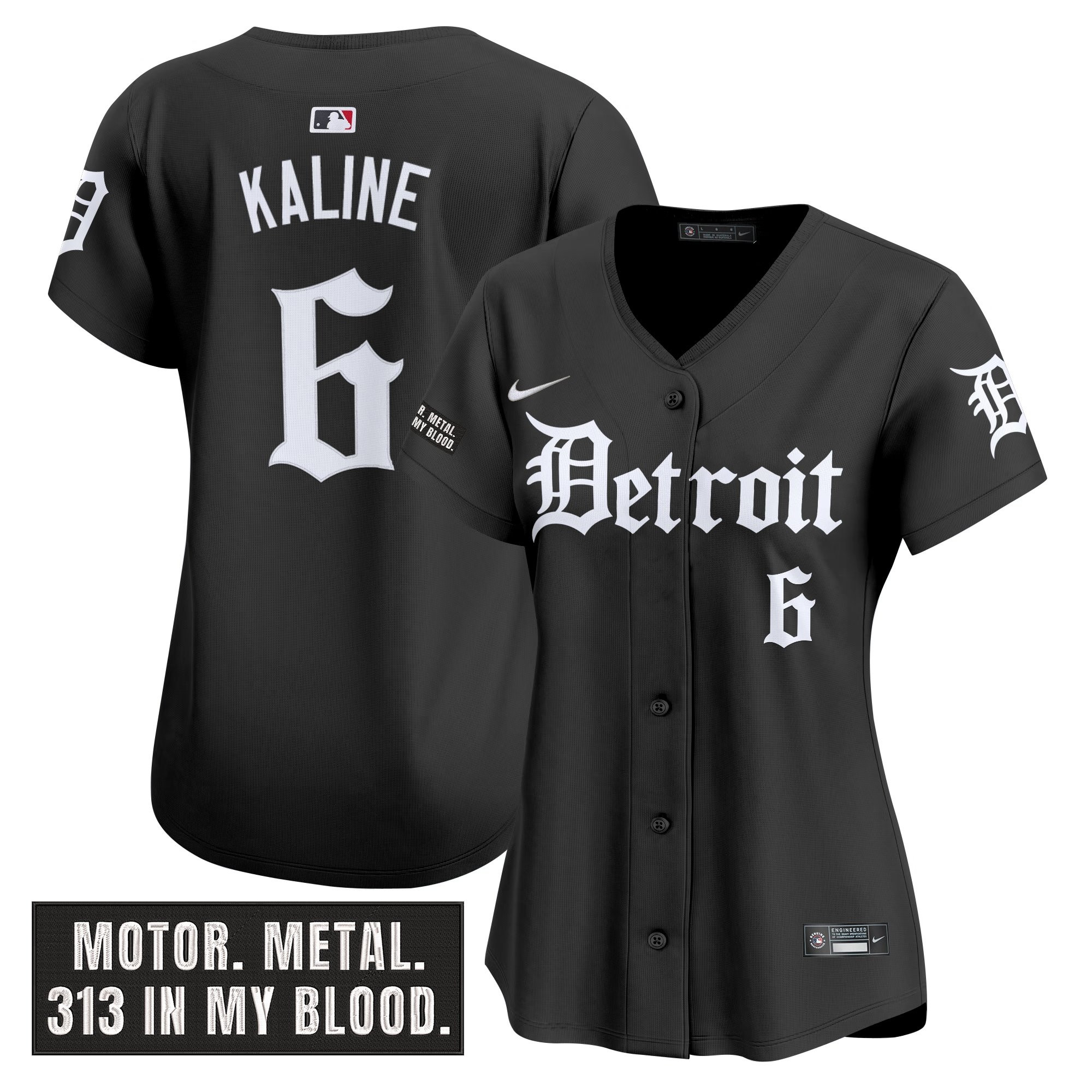 Women's Detroit Tigers 'Motor Gothic Edition' Vapor Premier Limited Jersey - All Stitched