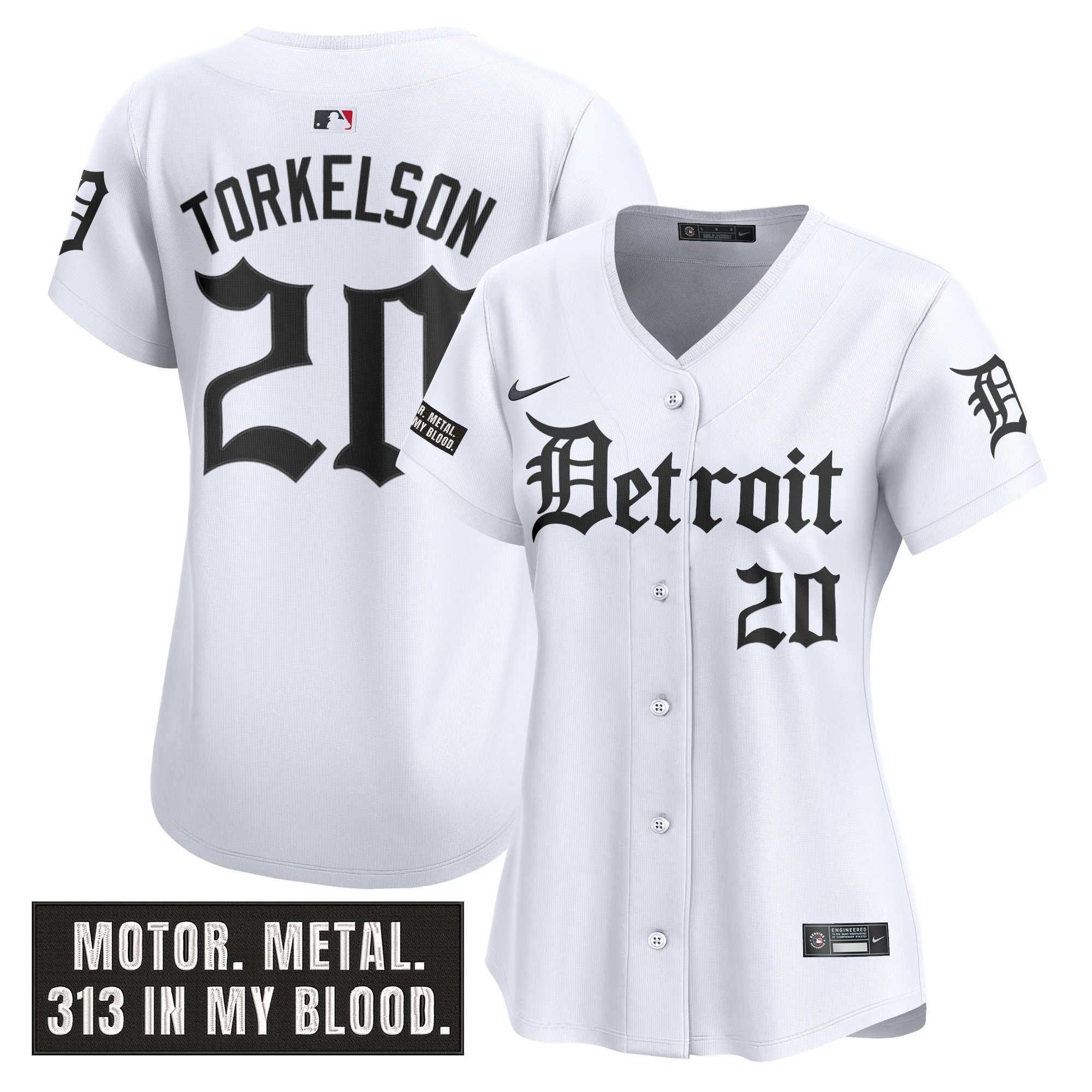 Women's Detroit Tigers 'Motor Gothic Edition' Vapor Premier Limited Jersey - All Stitched