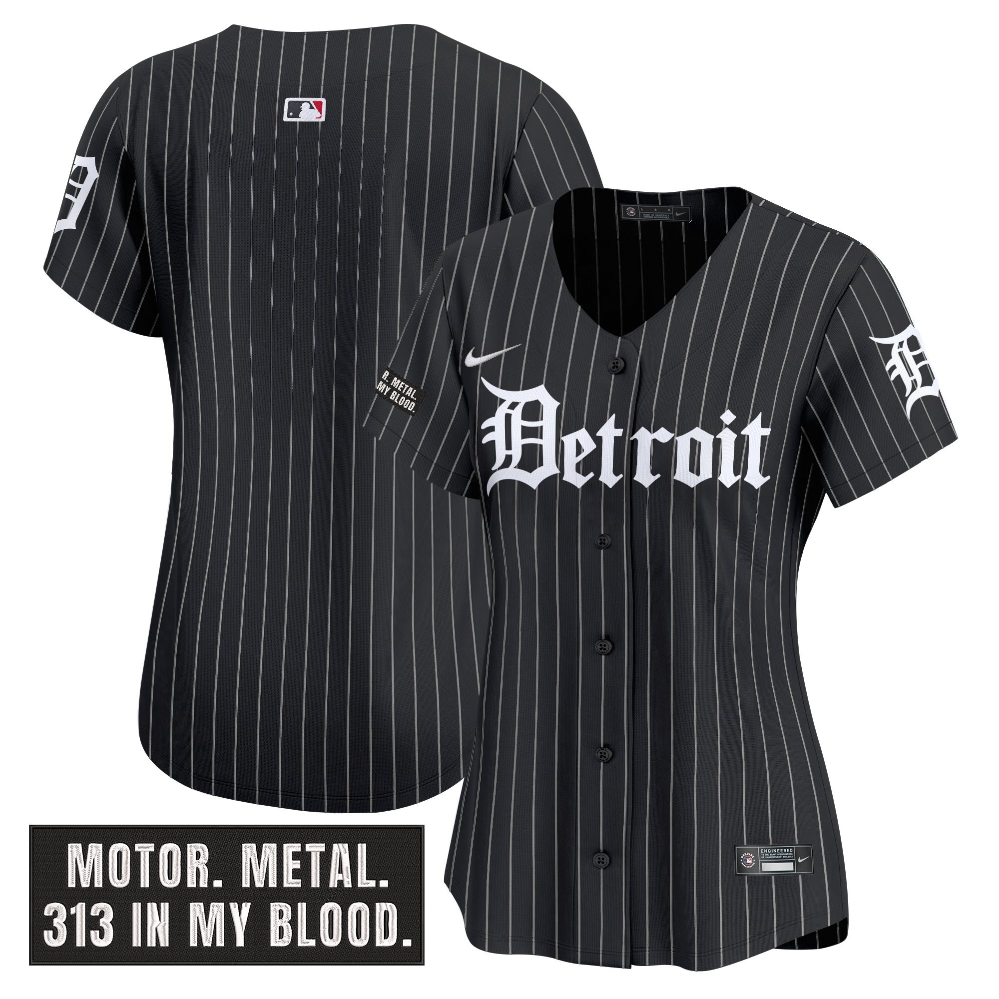Women's Detroit Tigers 'Motor Gothic Edition' Vapor Premier Limited Jersey - All Stitched