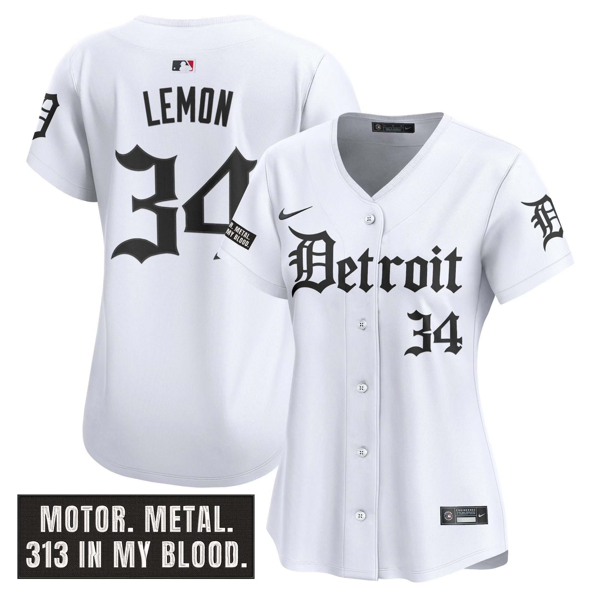 Women's Detroit Tigers 'Motor Gothic Edition' Vapor Premier Limited Jersey - All Stitched