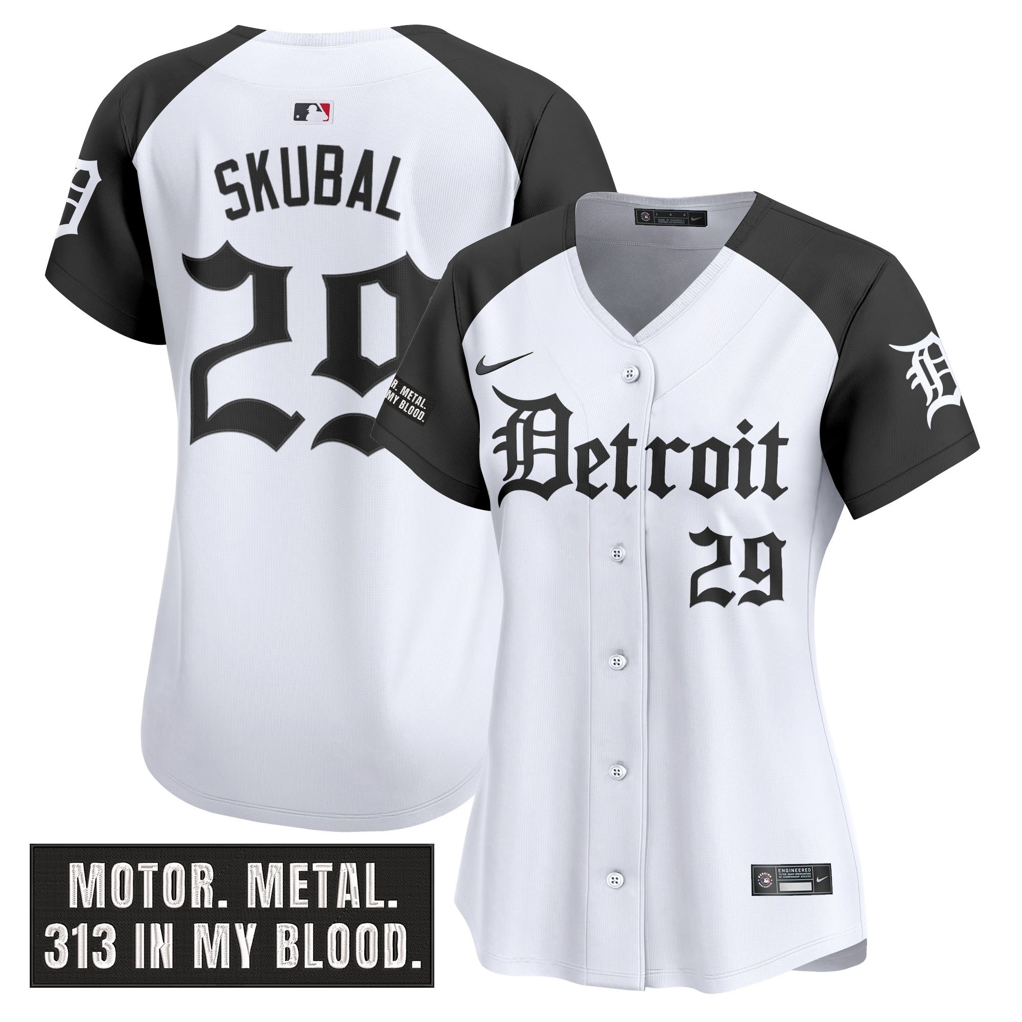 Women's Detroit Tigers 'Motor Gothic Edition' Vapor Premier Limited Jersey - All Stitched