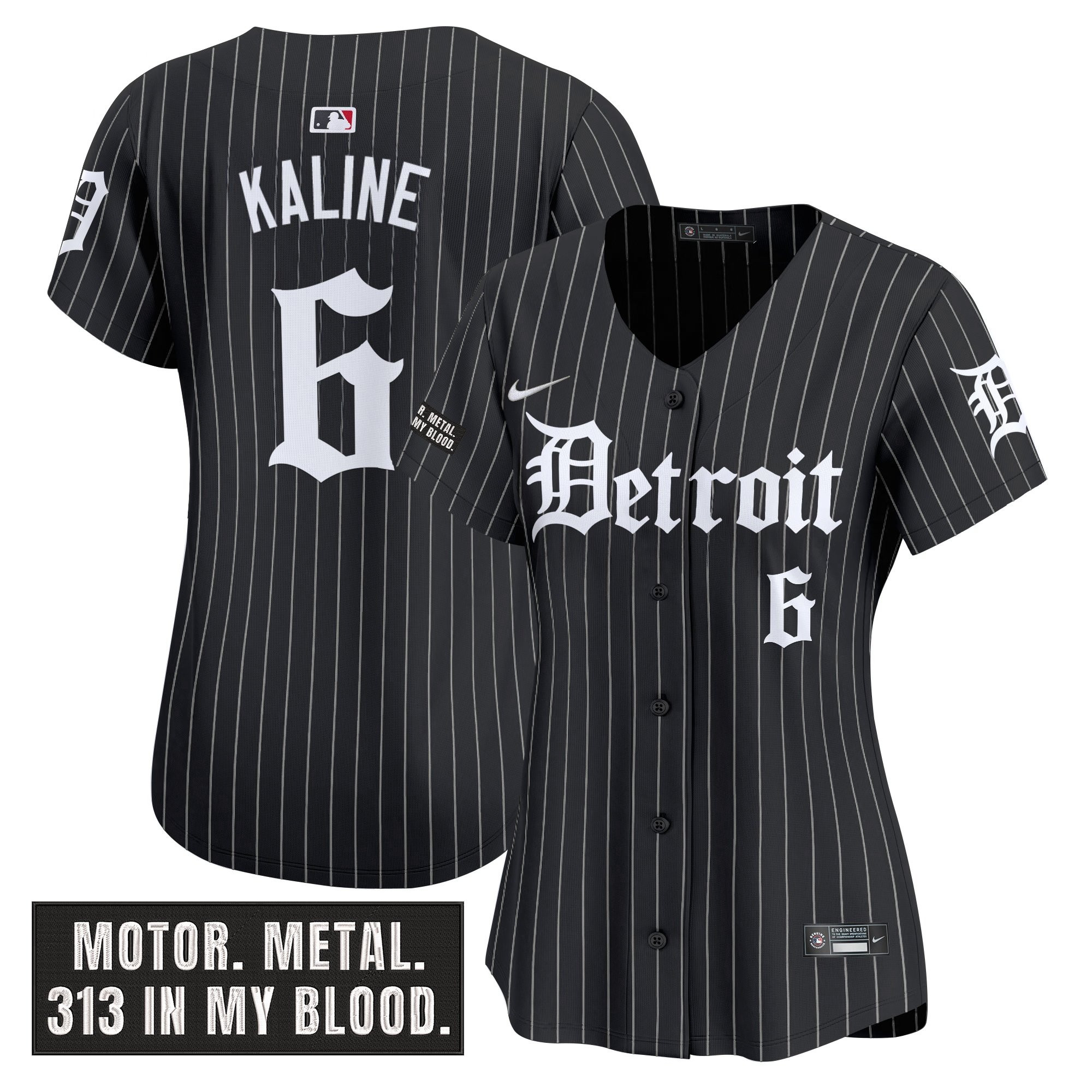 Women's Detroit Tigers 'Motor Gothic Edition' Vapor Premier Limited Jersey - All Stitched