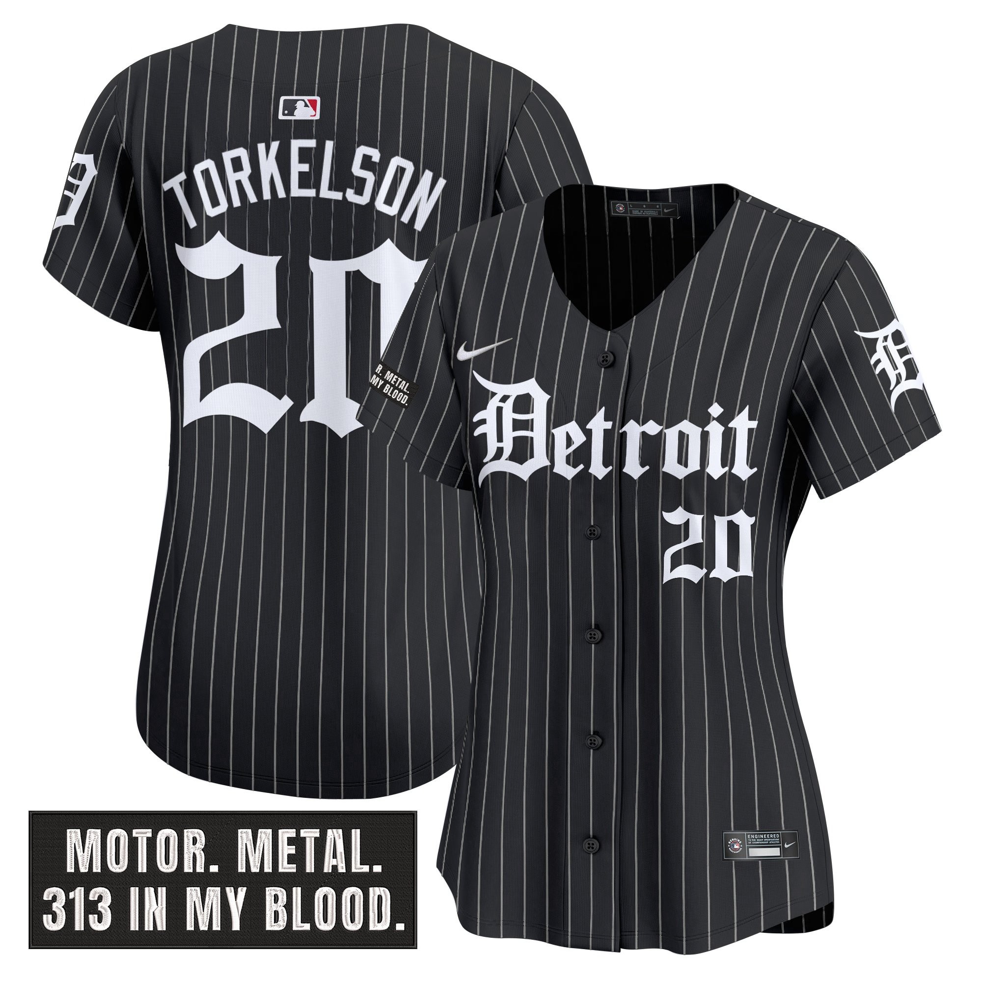Women's Detroit Tigers 'Motor Gothic Edition' Vapor Premier Limited Jersey - All Stitched