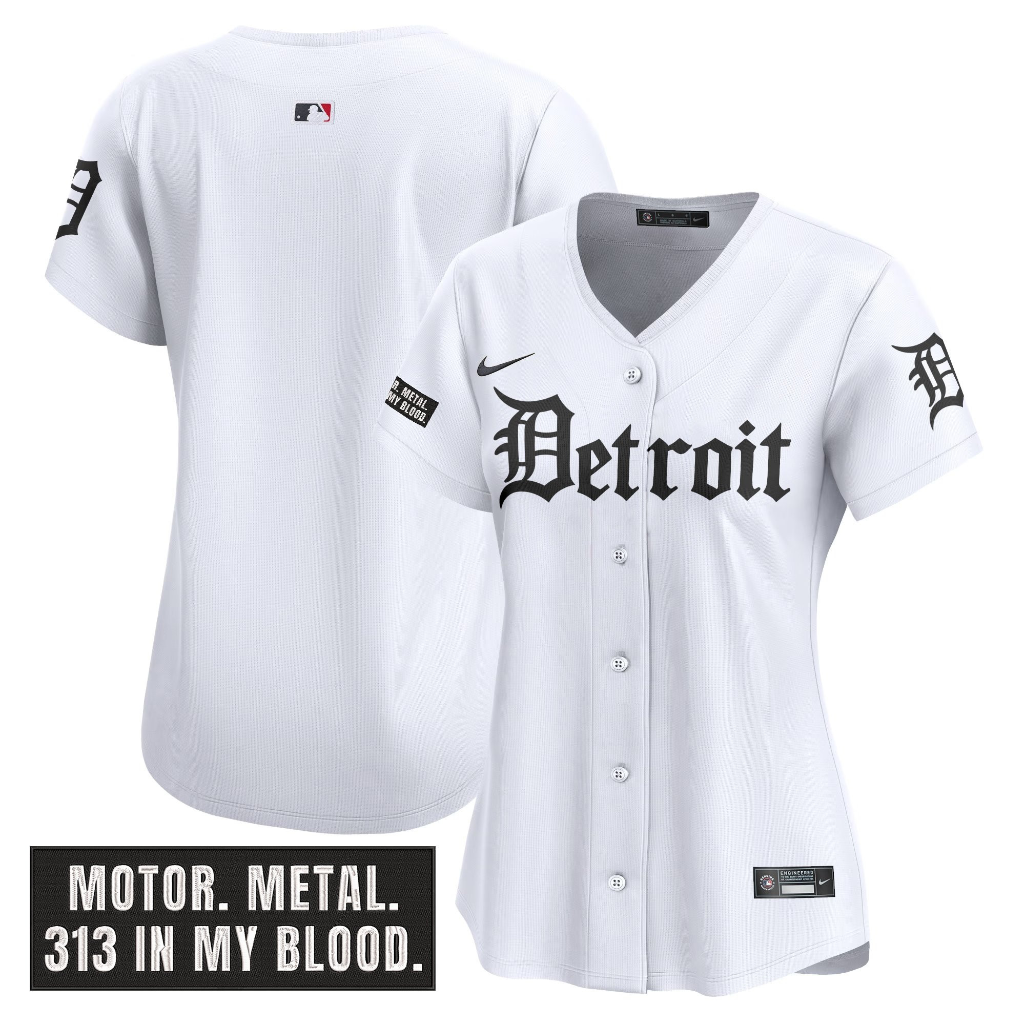 Women's Detroit Tigers 'Motor Gothic Edition' Vapor Premier Limited Jersey - All Stitched