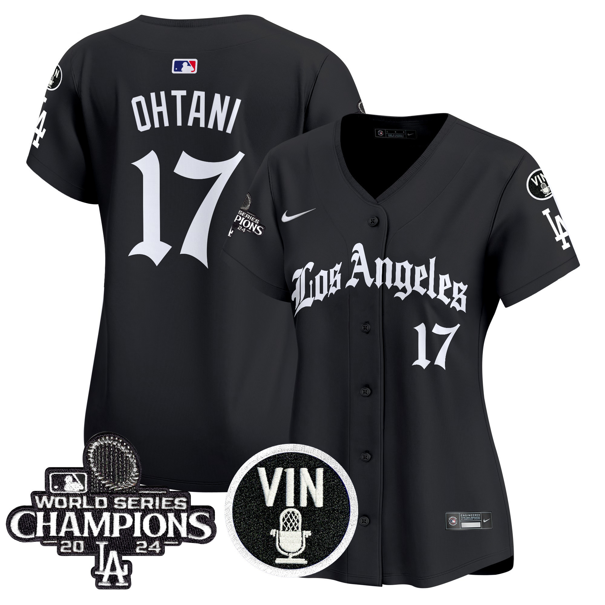 Women's Dodgers 2025 LA Gothic Style Vapor Premier Limited Jersey - All Stitched