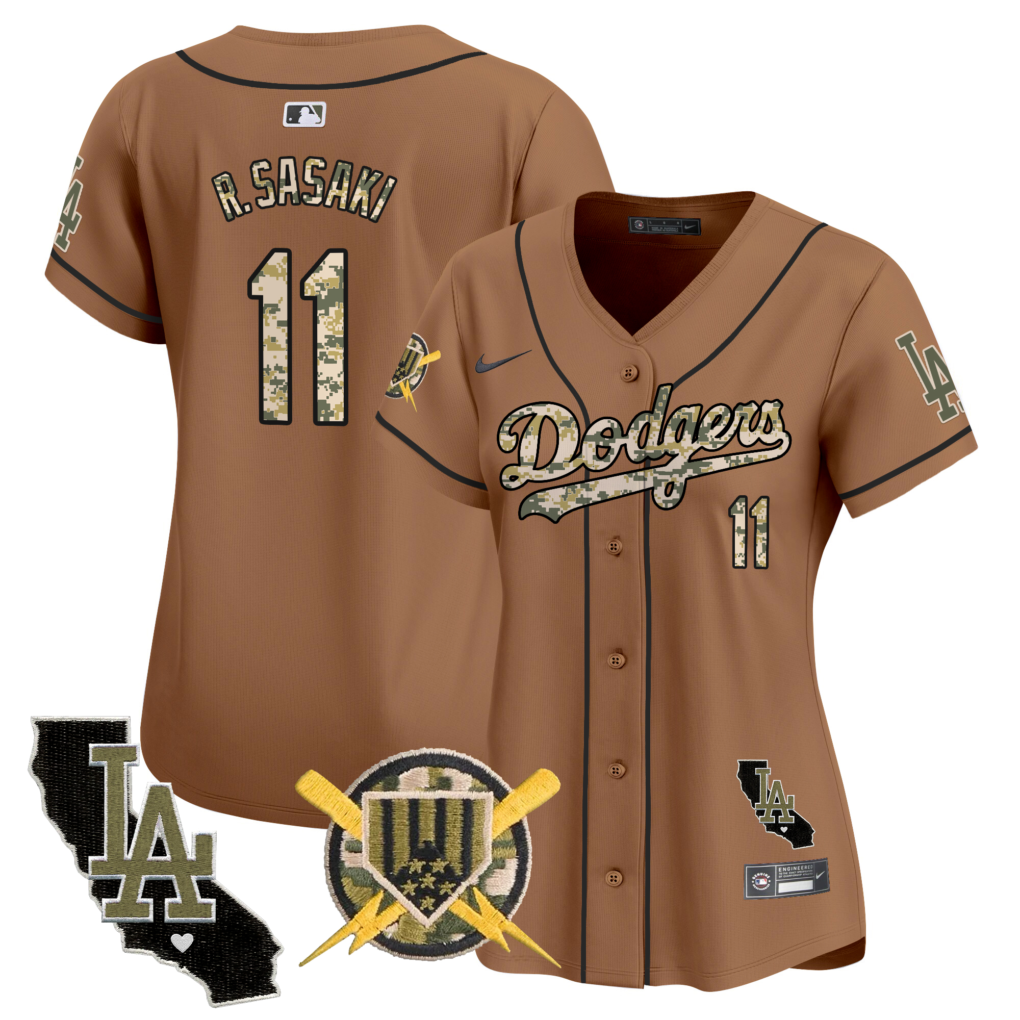 Women's Dodgers Armed Forces Day Vapor Premier Limited Jersey - All Stitched