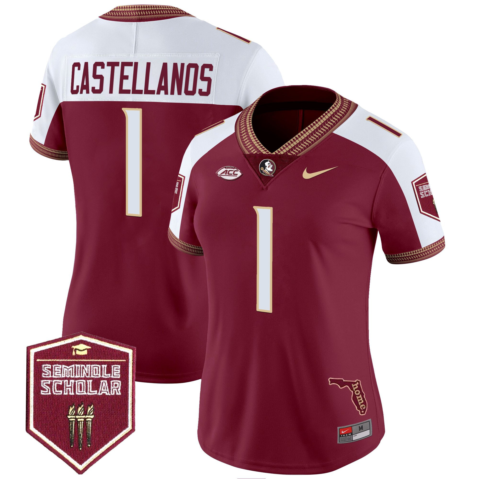 Women's Florida State Seminoles 2025 Seminole Scholar Patch Vapor Limited Jersey - All Stitched