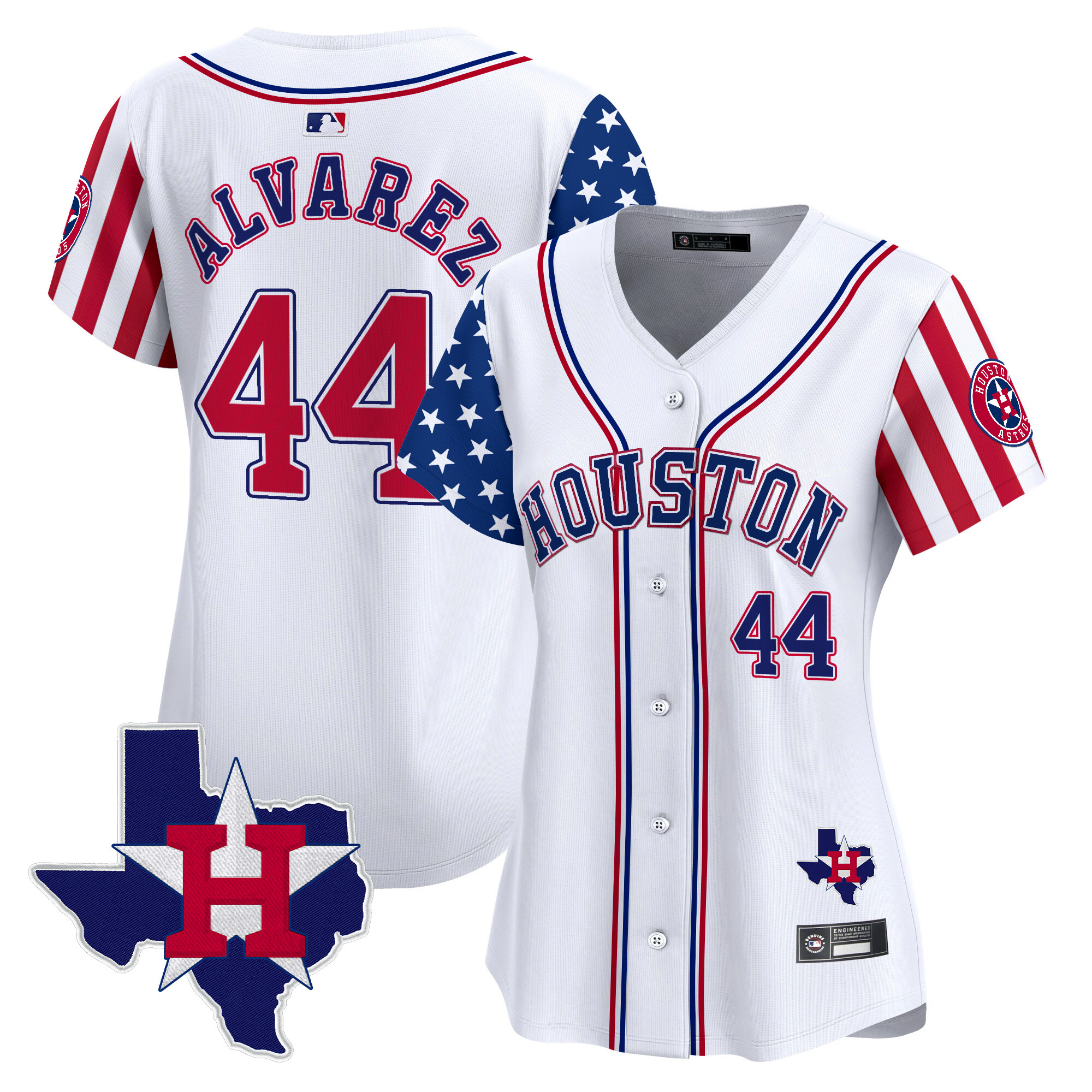Women's Houston Astros 2025 Independence Day Vapor Premier Limited Jersey V2 - All Stitched